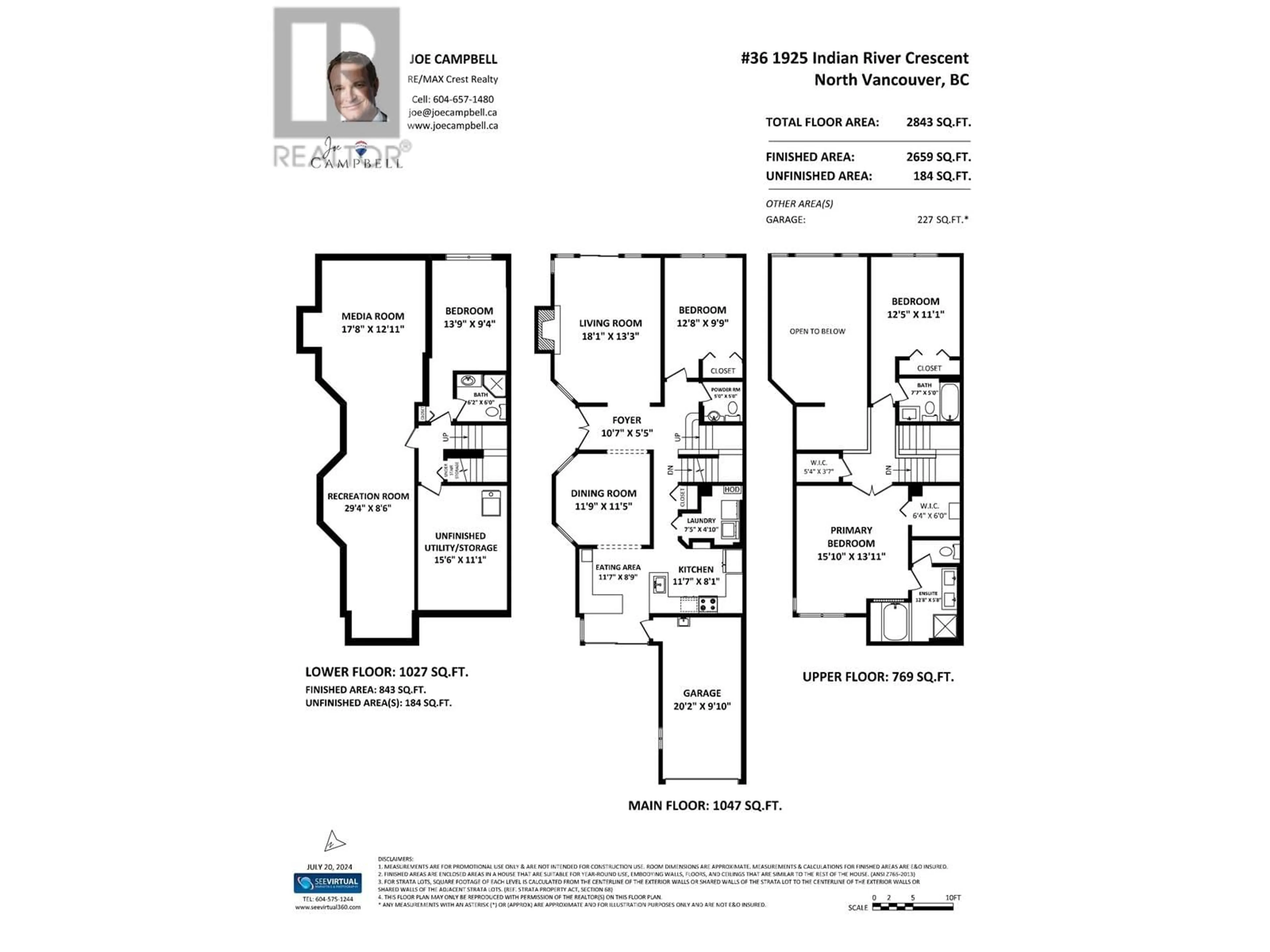 Floor plan for 36 - 1925 INDIAN RIVER CRESCENT, North Vancouver British Columbia V7G2P8