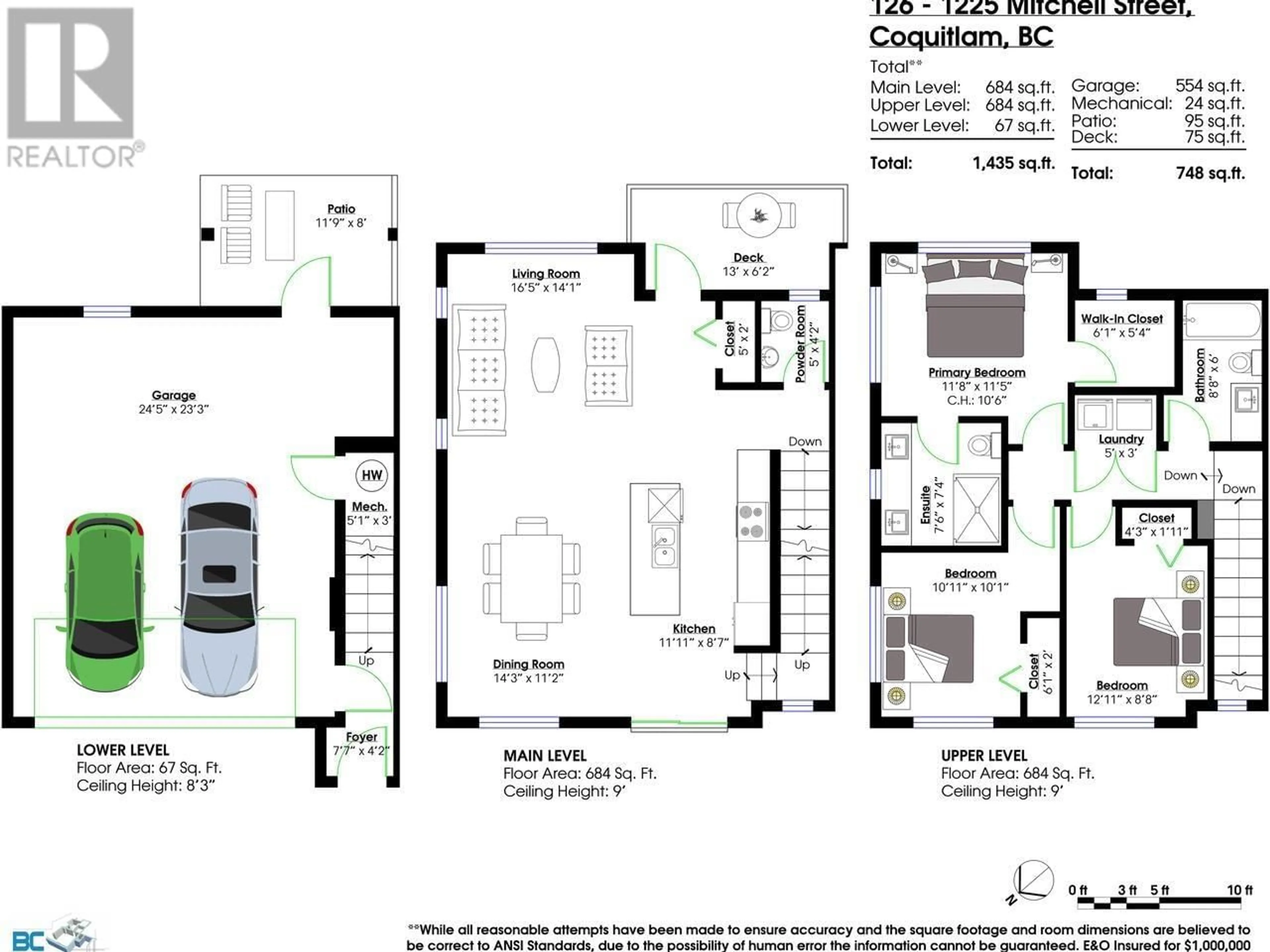 Floor plan for 126 - 1225 MITCHELL STREET, Coquitlam British Columbia V3B0R5
