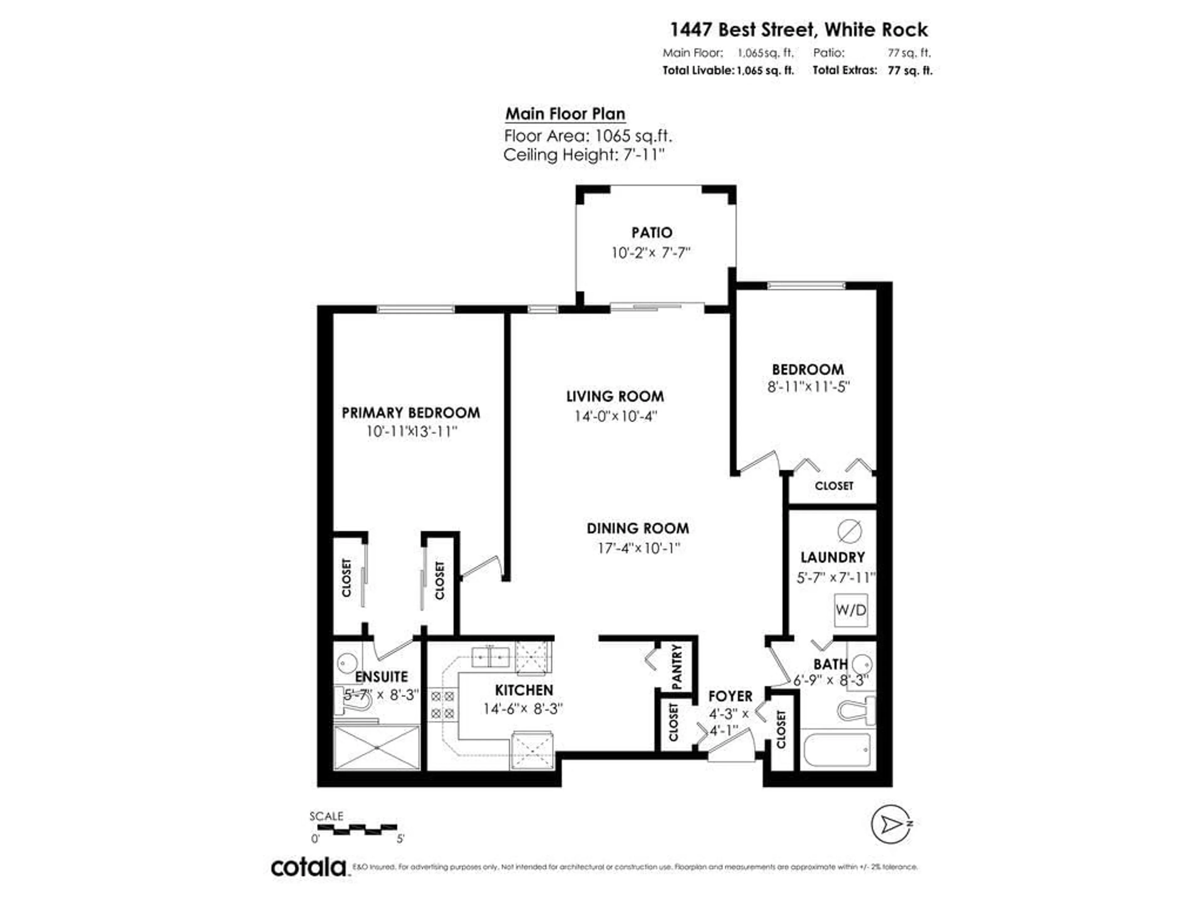 Floor plan for 106 - 1447 BEST, White Rock British Columbia V4B4E5