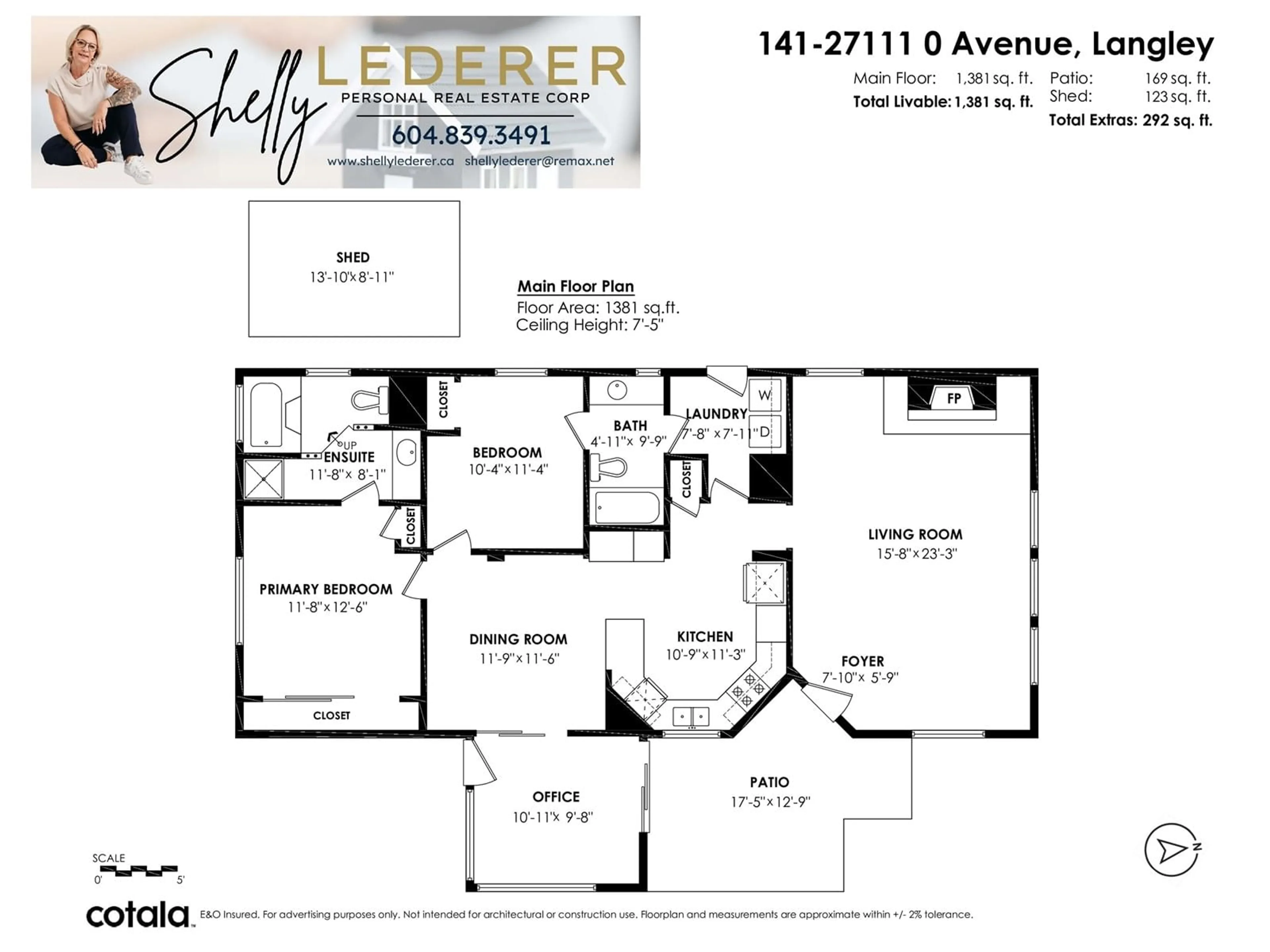 Floor plan for 141 - 27111 0, Langley British Columbia V4W2T3