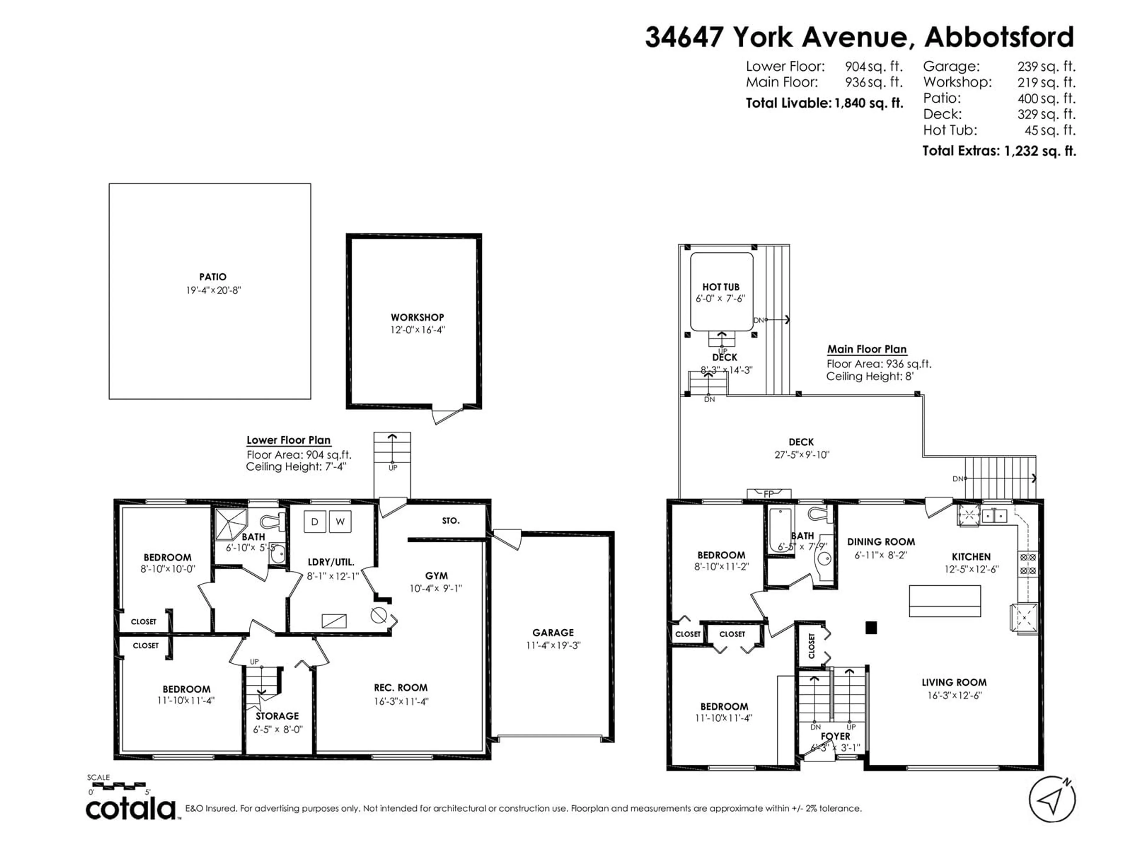 Floor plan for 34647 YORK, Abbotsford British Columbia V2S2X2