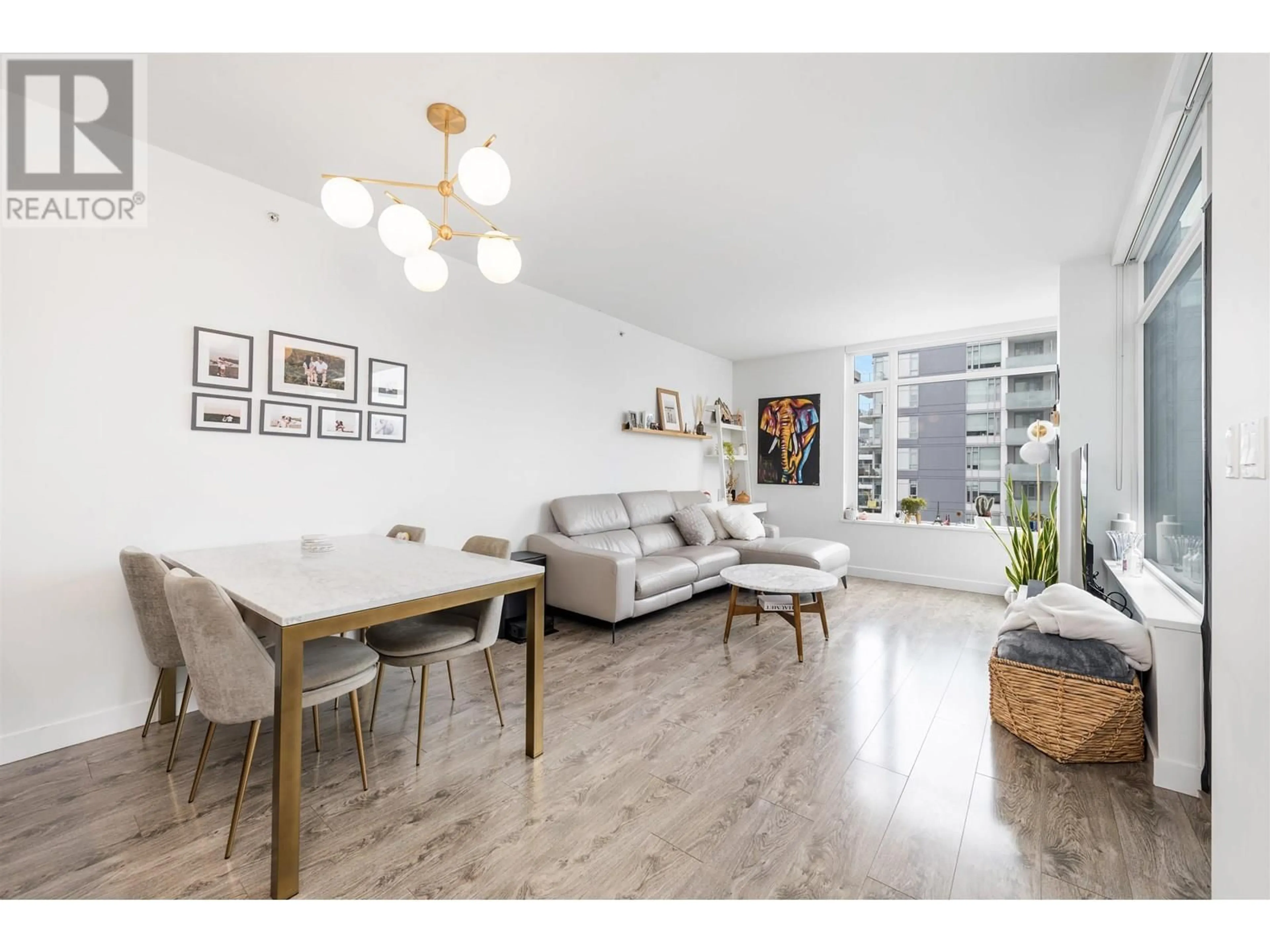 Living room with furniture, wood/laminate floor for 1103 - 110 SWITCHMEN STREET, Vancouver British Columbia V6A0C6