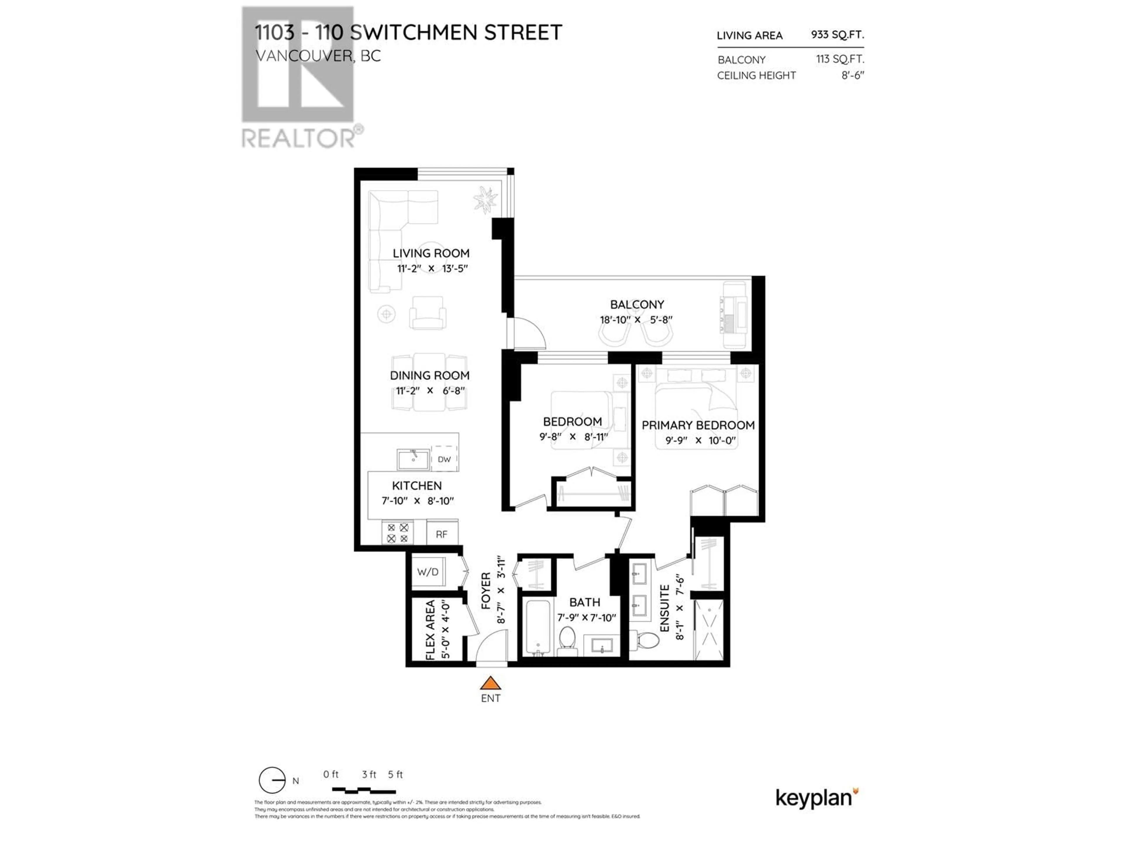 Floor plan for 1103 - 110 SWITCHMEN STREET, Vancouver British Columbia V6A0C6