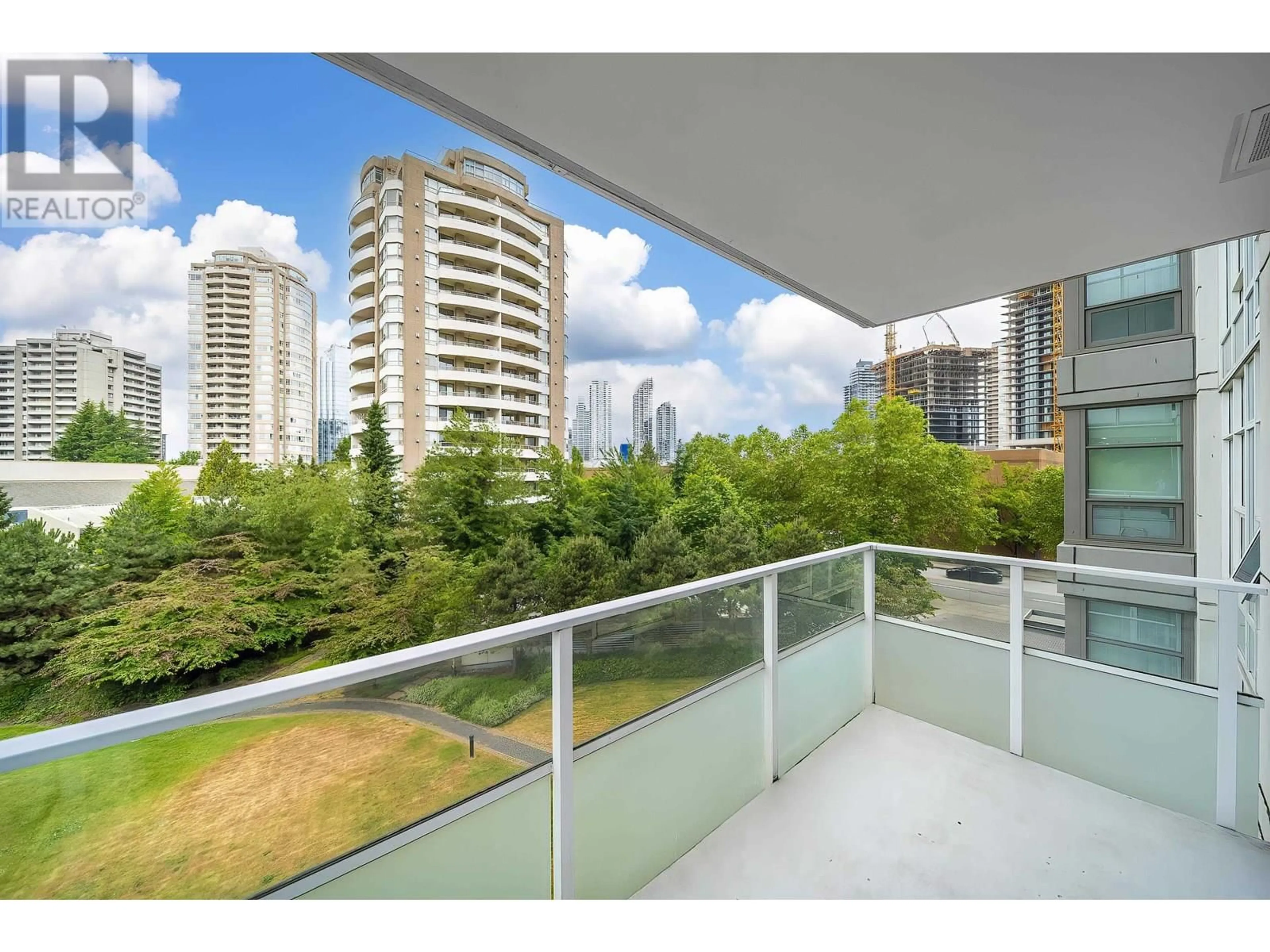 Balcony in the apartment, city buildings view from balcony for 308 - 4880 BENNETT STREET, Burnaby British Columbia V5H0C1