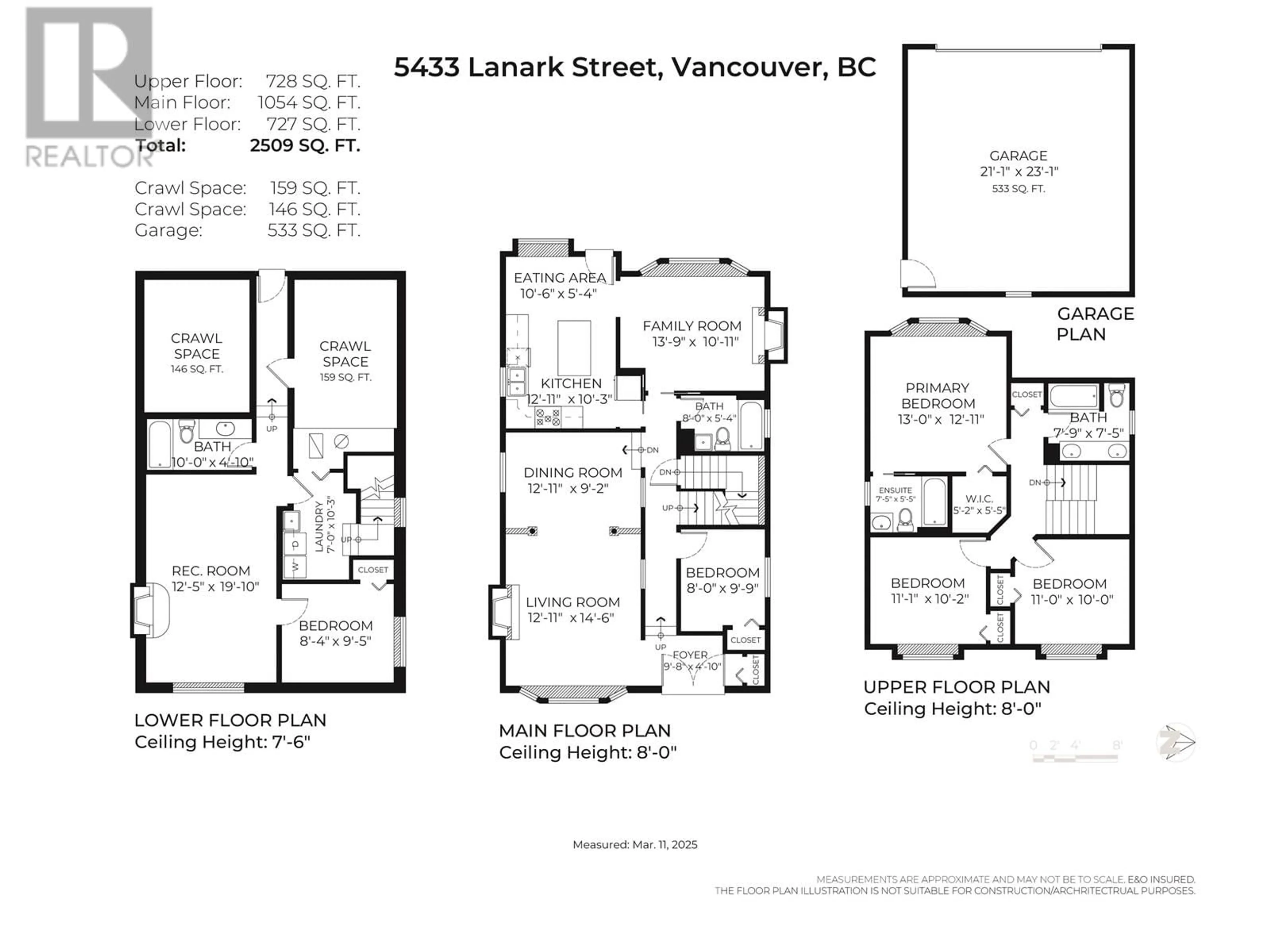 Floor plan for 5433 LANARK STREET, Vancouver British Columbia V5P2X9