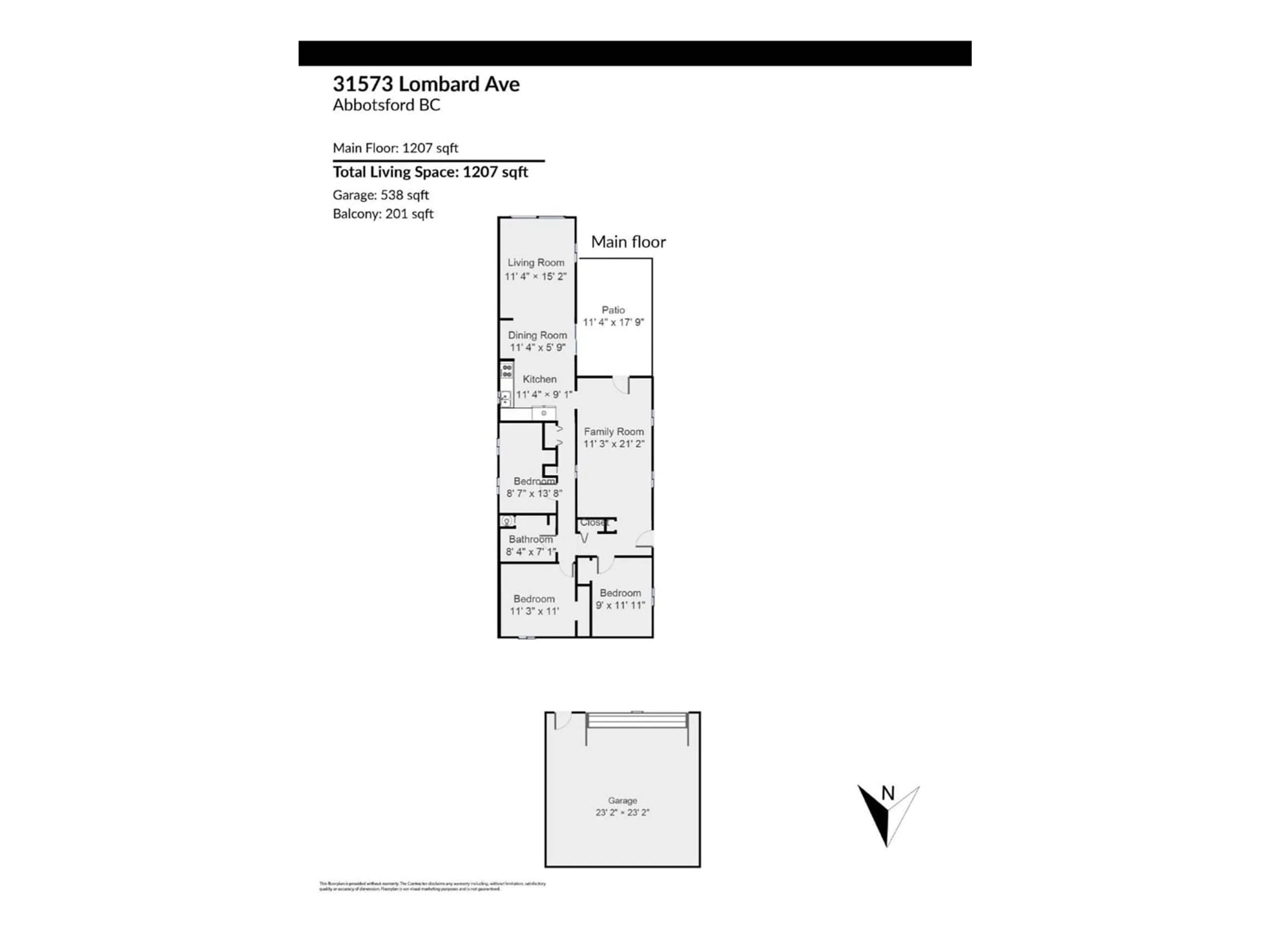 Floor plan for 31573 LOMBARD, Abbotsford British Columbia V2S5W6
