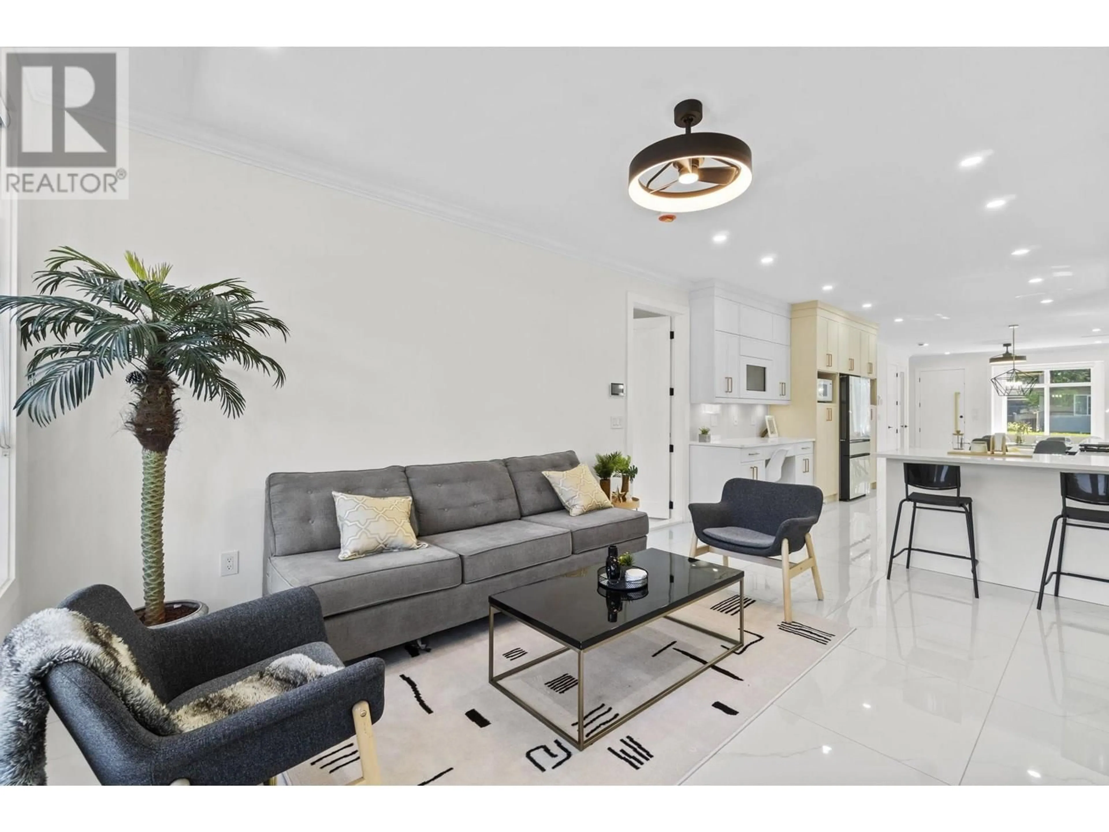 Living room with furniture, ceramic/tile floor for 8073 18 AVENUE, Burnaby British Columbia V3N1J9