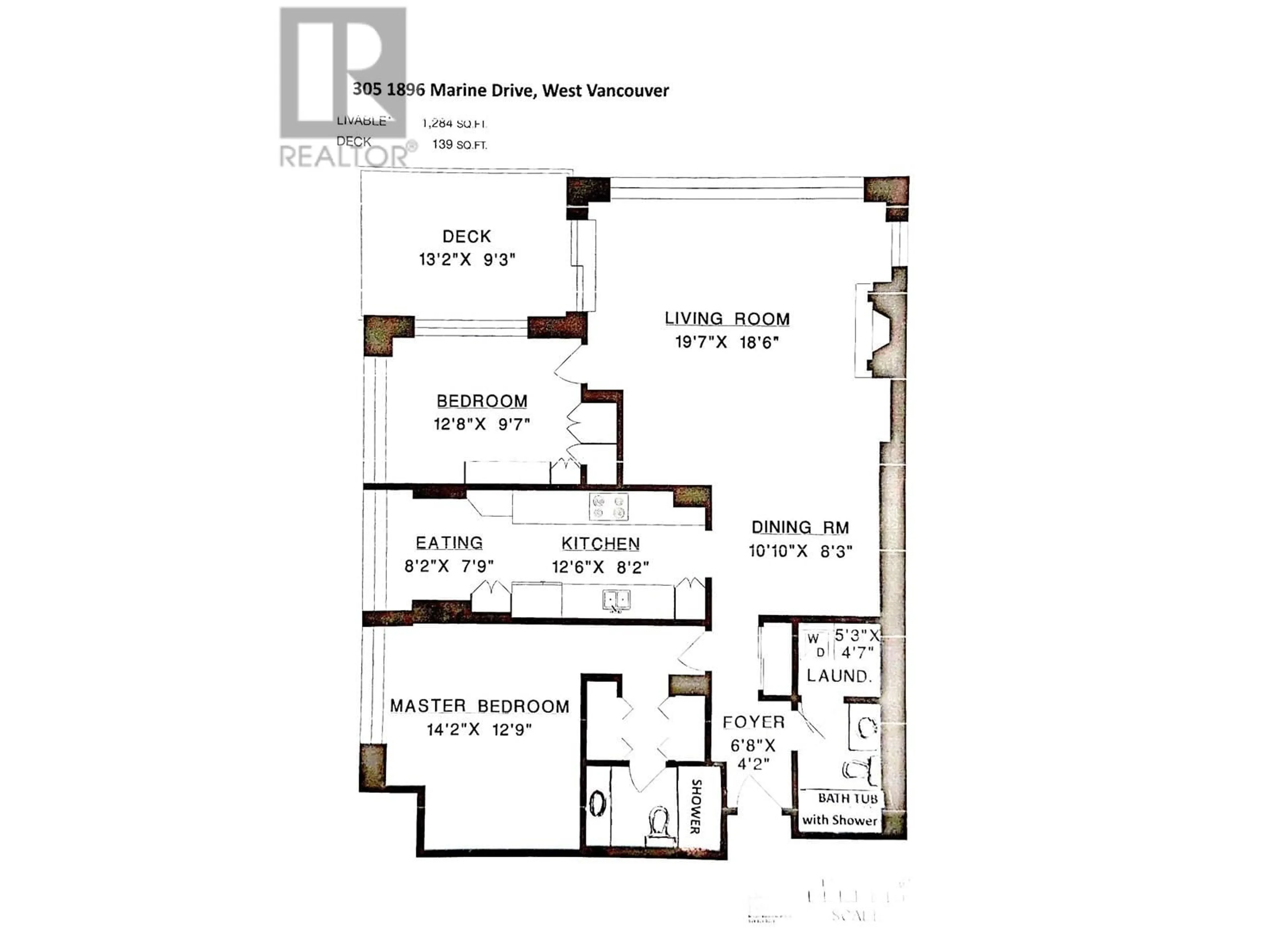 Floor plan for 305 - 1896 MARINE DRIVE, West Vancouver British Columbia V7V1J6