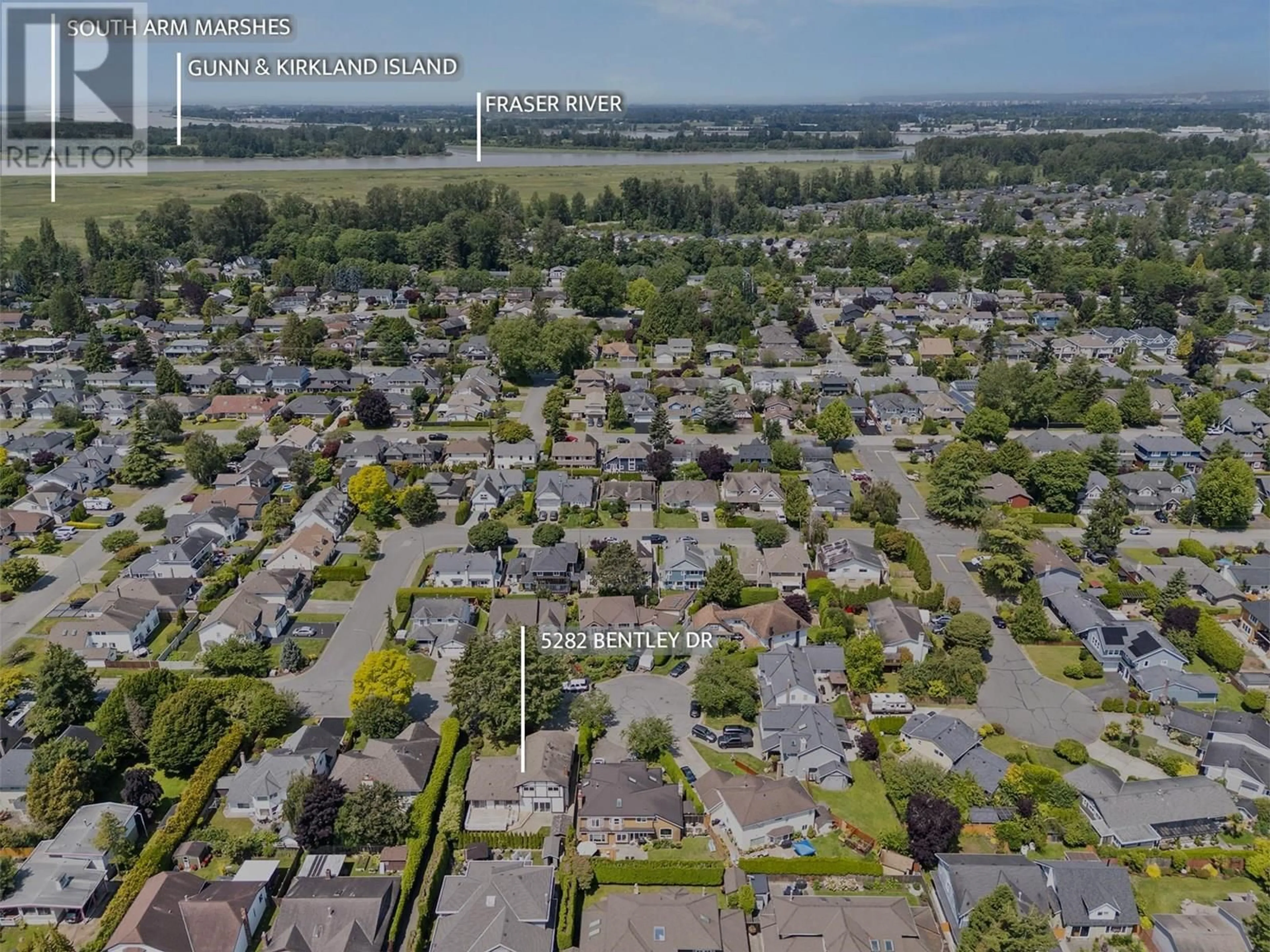 A pic from outside/outdoor area/front of a property/back of a property/a pic from drone, unknown for 5282 BENTLEY DRIVE, Ladner British Columbia V4K4J3