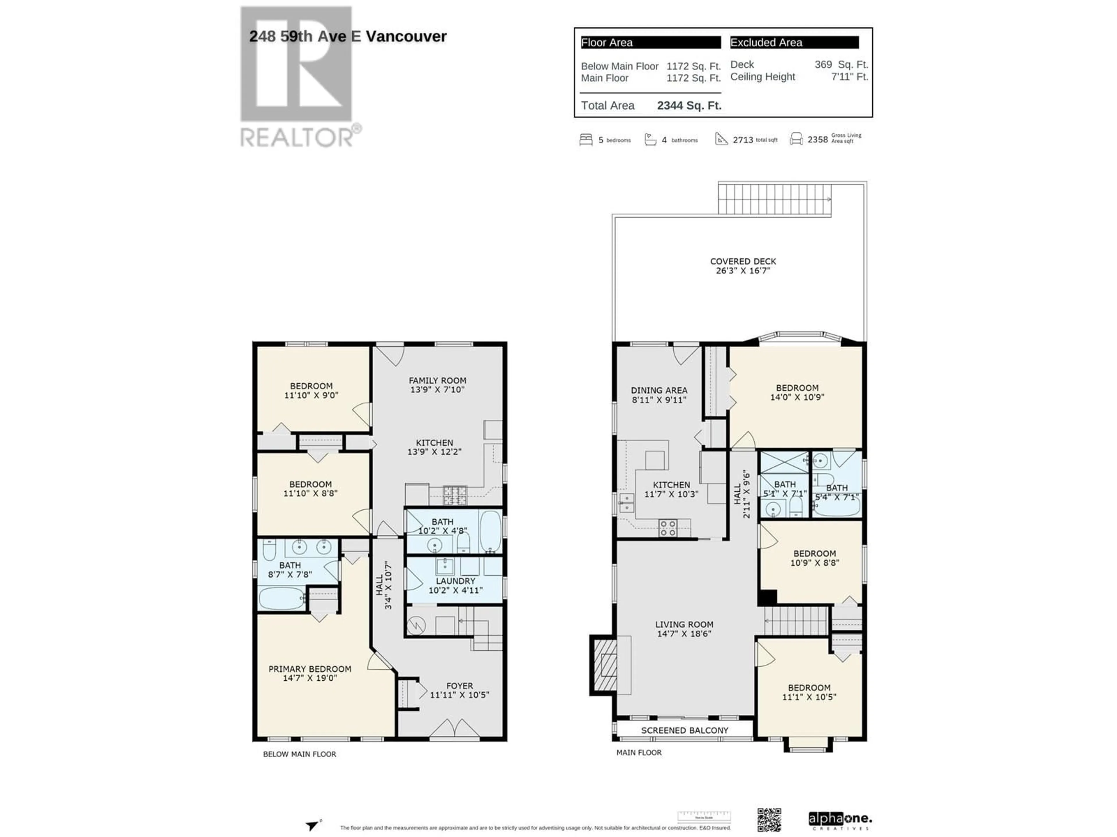 Floor plan for 248 59TH AVENUE, Vancouver British Columbia V5X1X9
