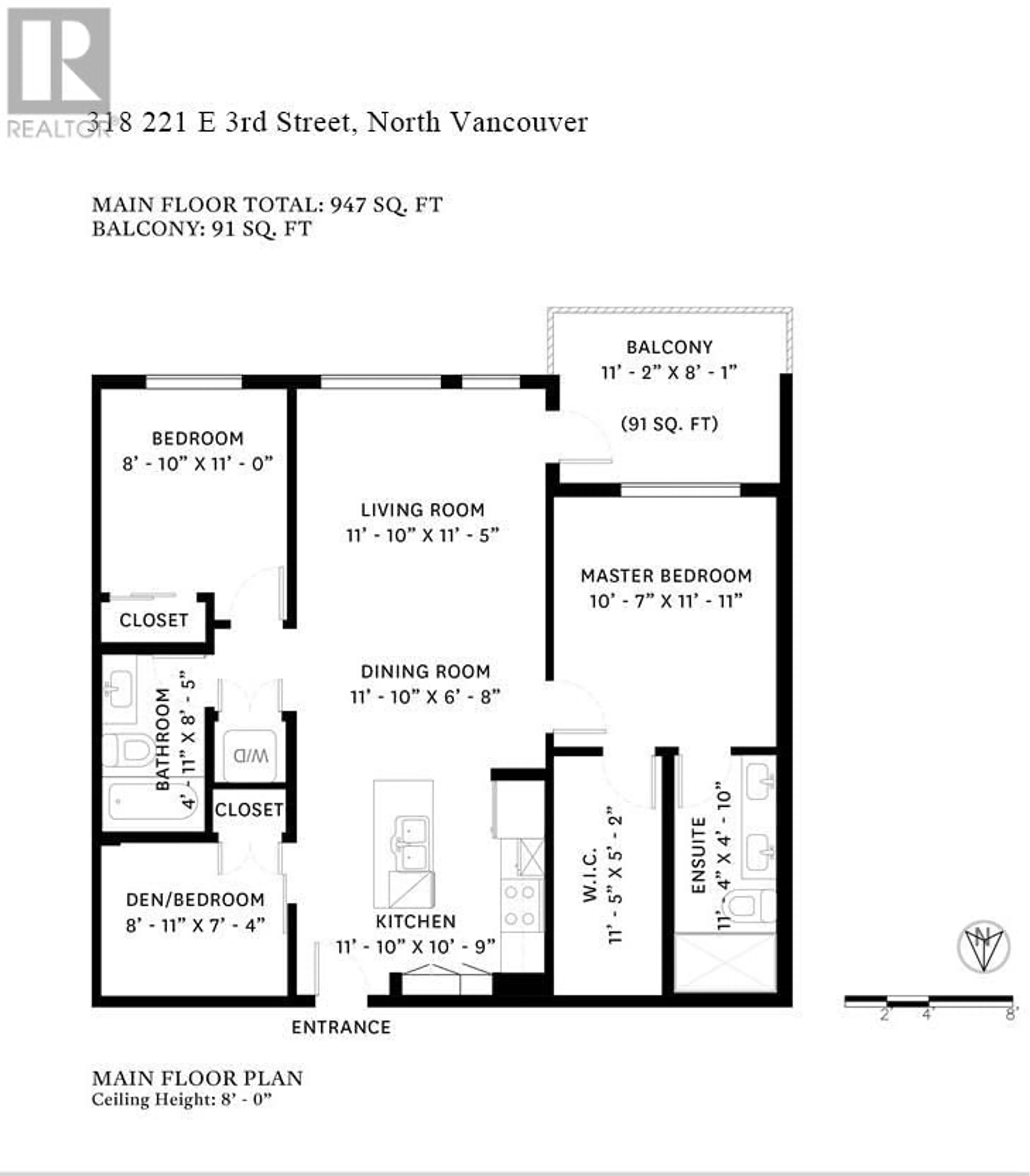 Floor plan for 318 - 221 3RD STREET, North Vancouver British Columbia V7L0C1
