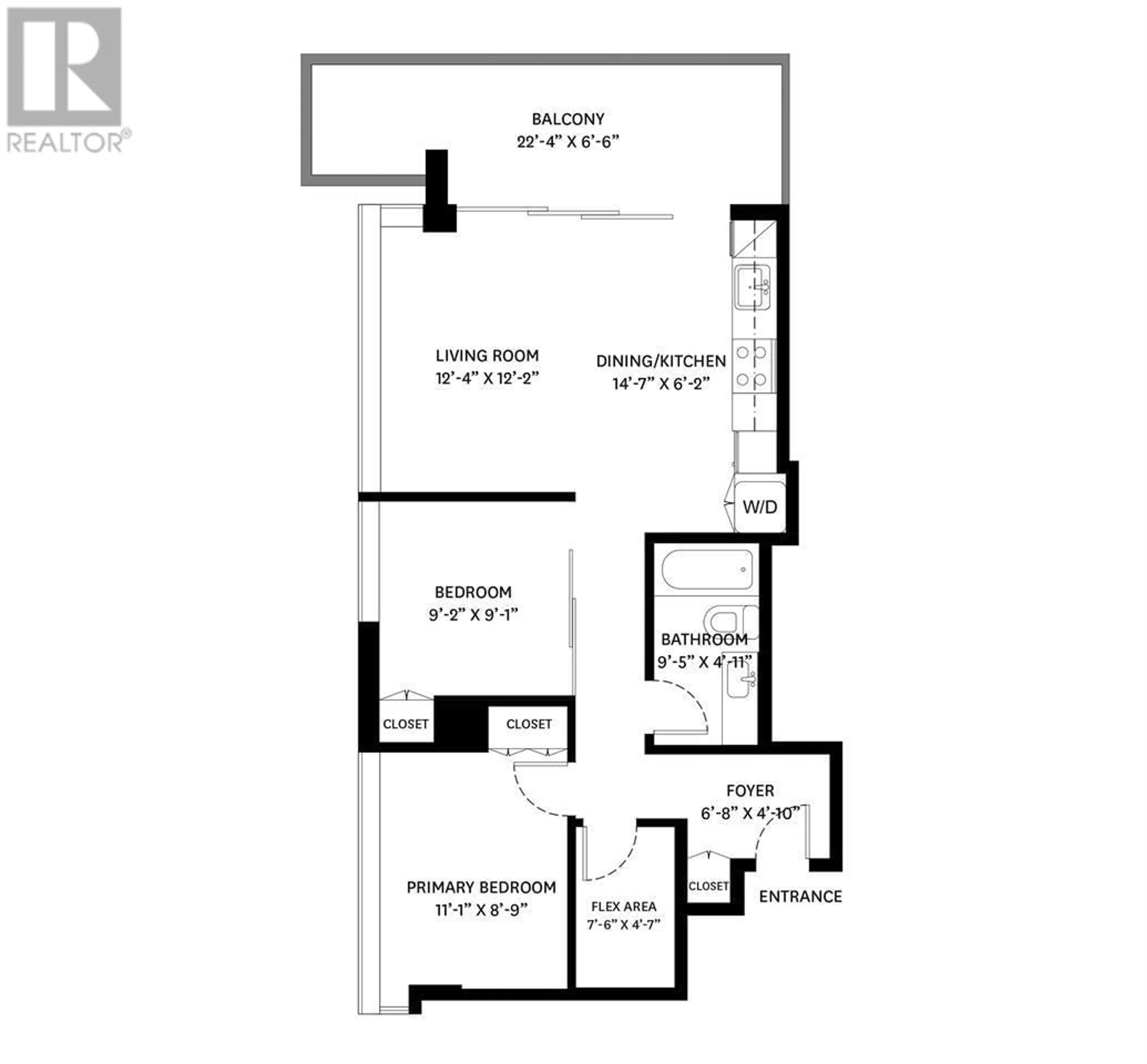 Floor plan for 1903 - 999 SEYMOUR STREET, Vancouver British Columbia V6B0M5