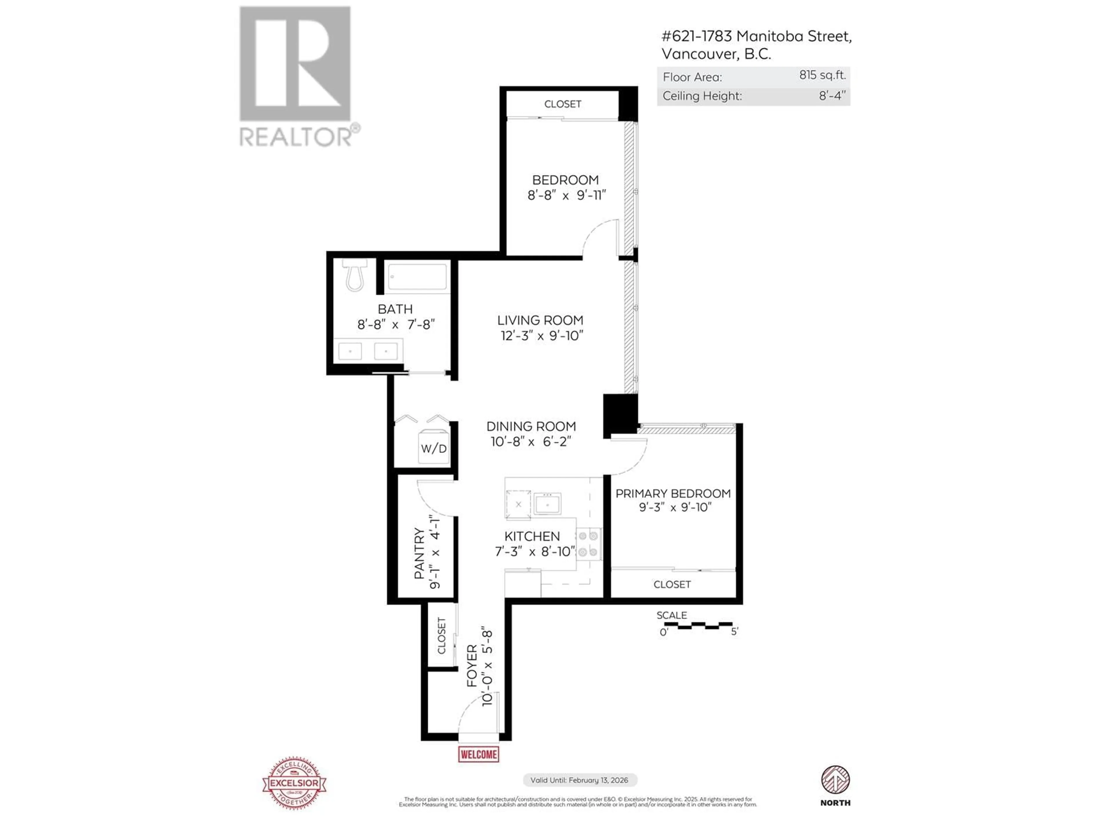 Floor plan for 621 - 1783 MANITOBA STREET, Vancouver British Columbia V5Y0K1