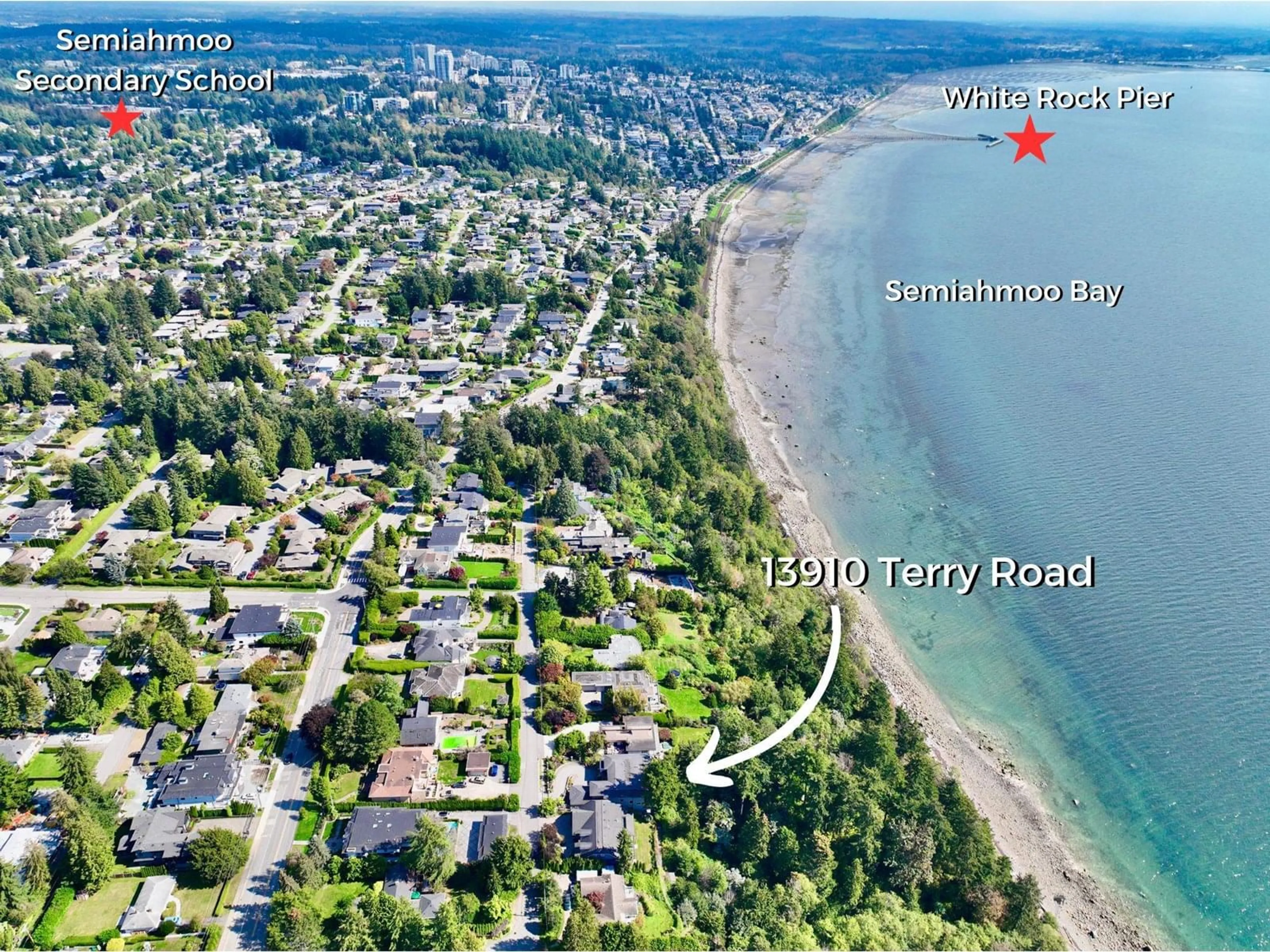 A pic from outside/outdoor area/front of a property/back of a property/a pic from drone, water/lake/river/ocean view for 13910 TERRY, White Rock British Columbia V4B1A2