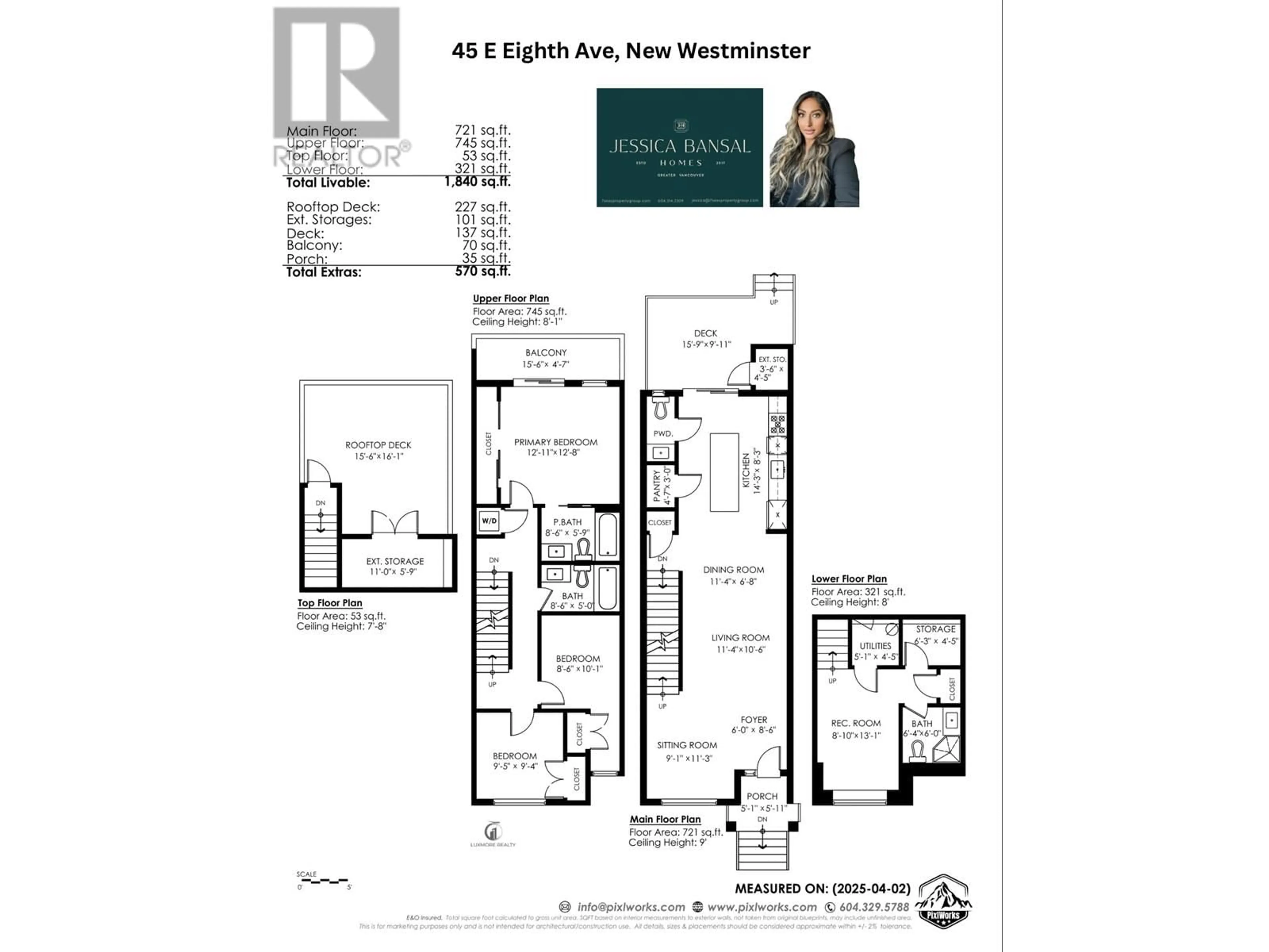 Floor plan for 45 EIGHTH AVENUE, New Westminster British Columbia V3L4J4