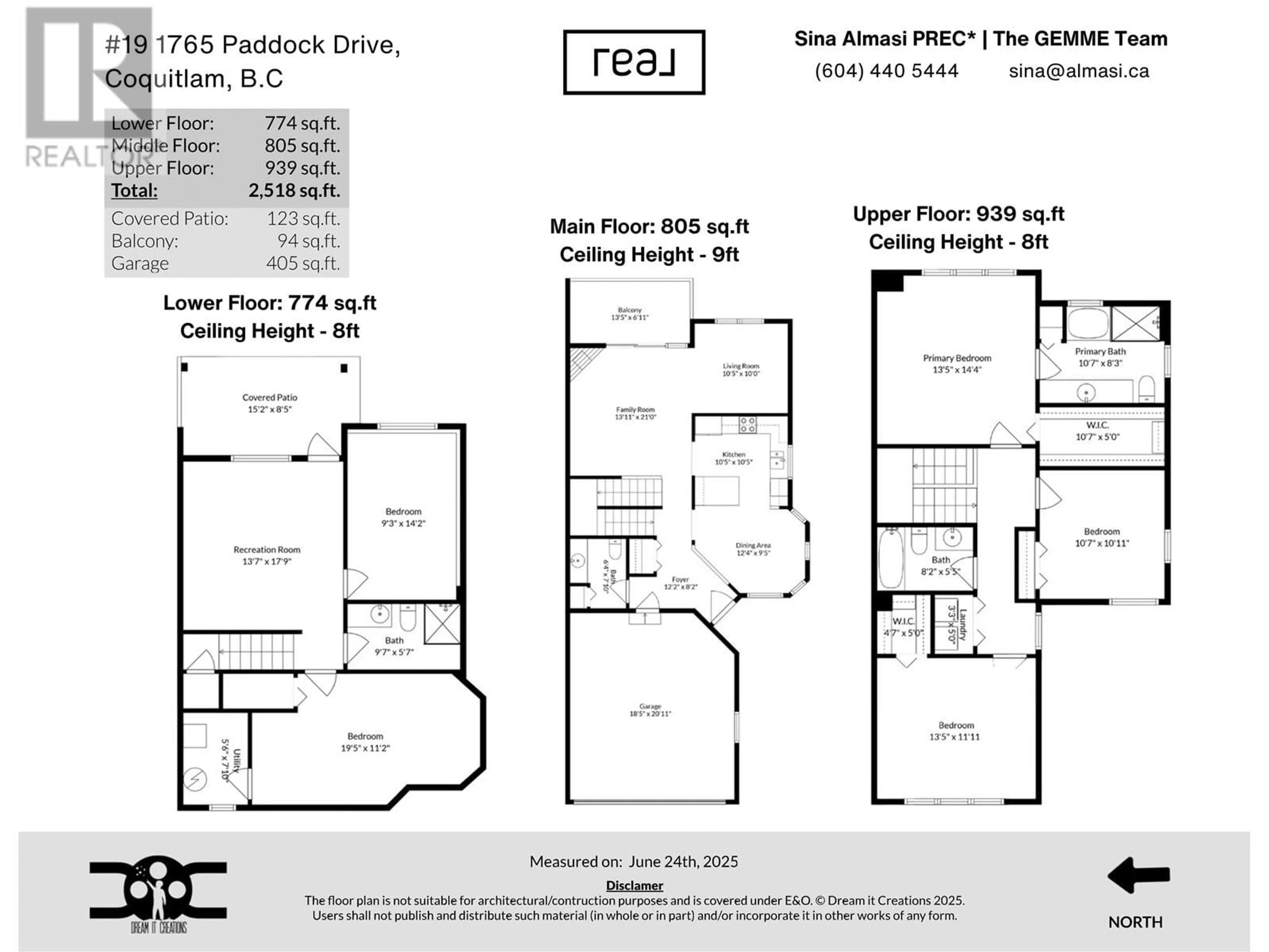 Floor plan for 19 - 1765 PADDOCK DRIVE, Coquitlam British Columbia V3E3J1