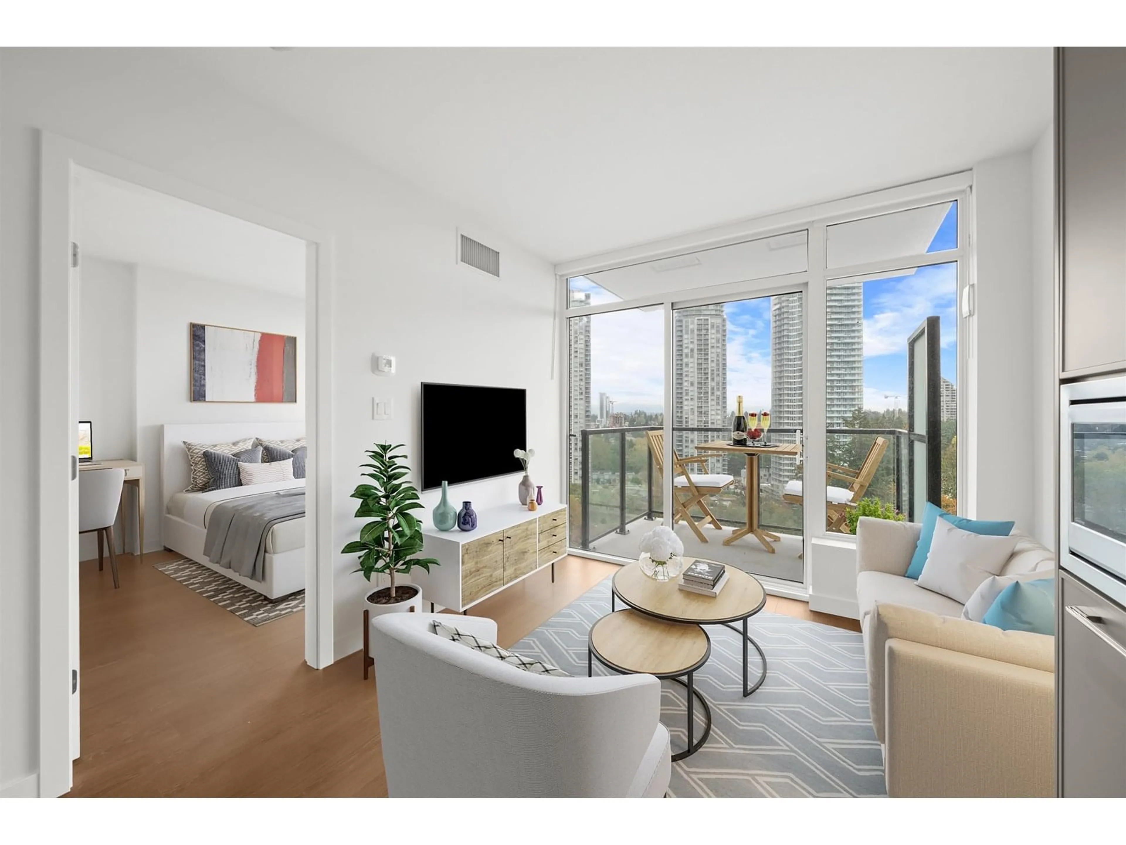 Living room with furniture, unknown for 1701 - 13745 GEORGE JUNCTION, Surrey British Columbia V3T4Y3