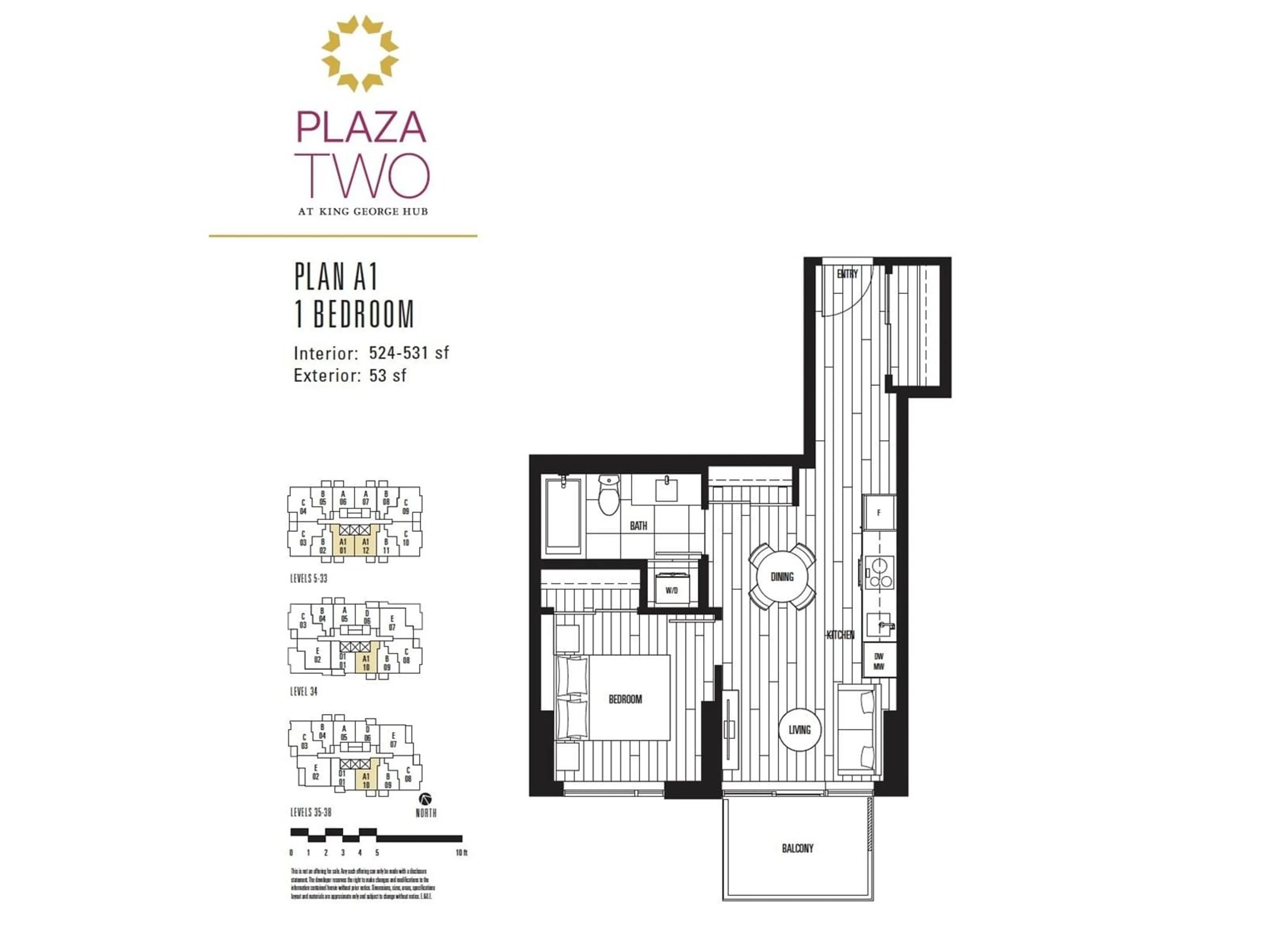 Floor plan for 1701 - 13745 GEORGE JUNCTION, Surrey British Columbia V3T4Y3