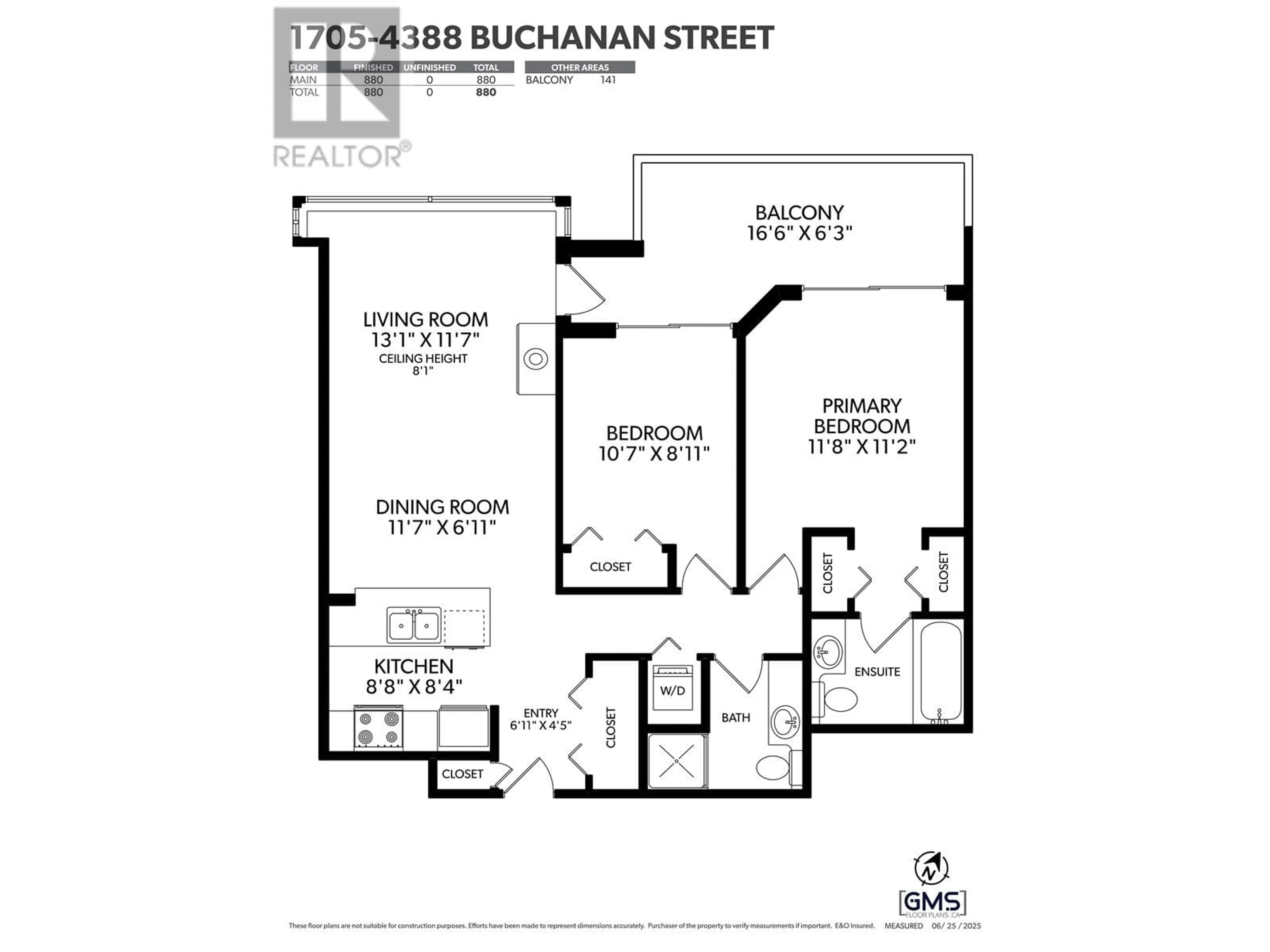 Floor plan for 1705 - 4388 BUCHANAN STREET, Burnaby British Columbia V5C6R8