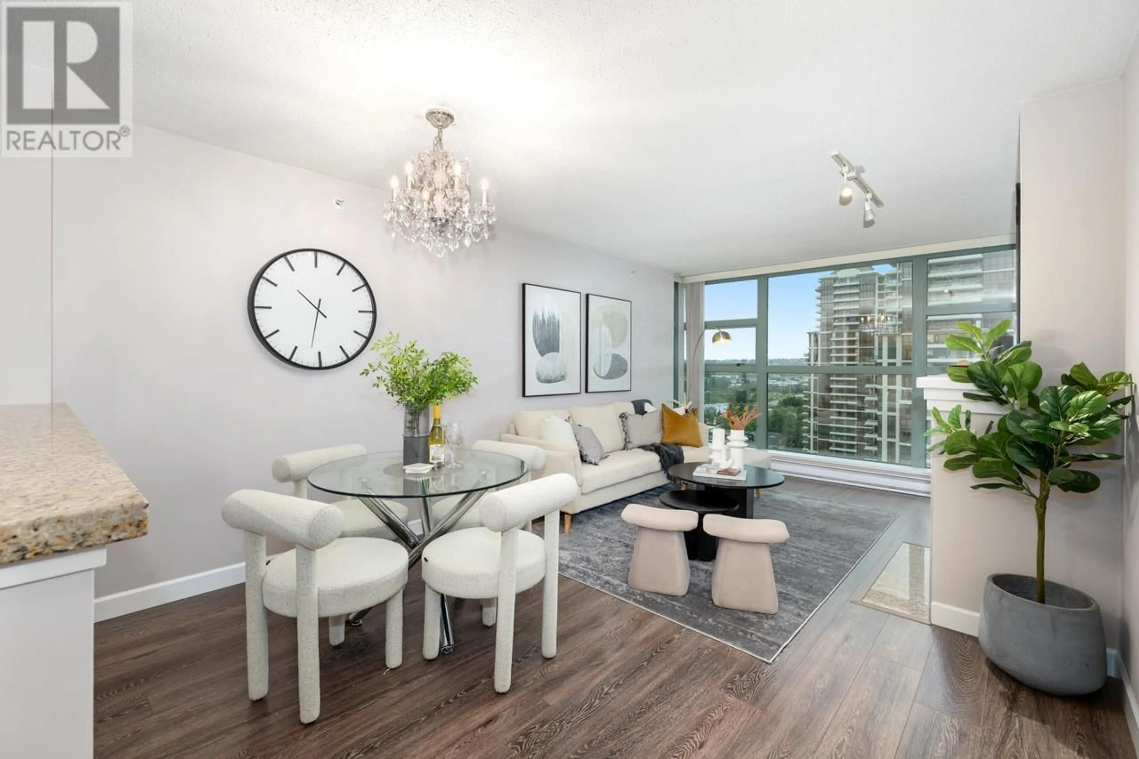 Living room with furniture, wood/laminate floor for 1705 - 4388 BUCHANAN STREET, Burnaby British Columbia V5C6R8