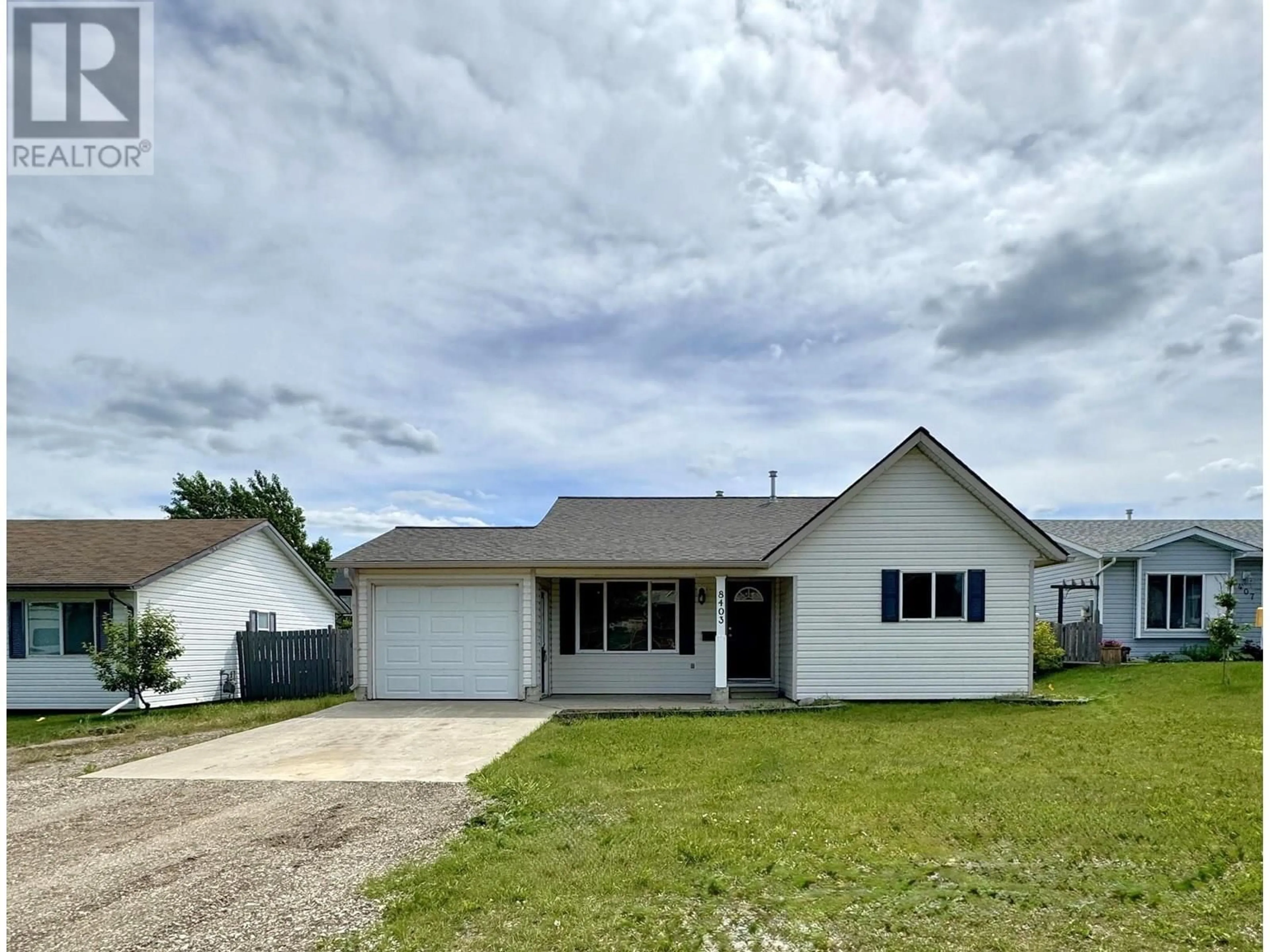 Home with vinyl exterior material, street for 8403 89 AVENUE, Fort St. John British Columbia V1J6E7