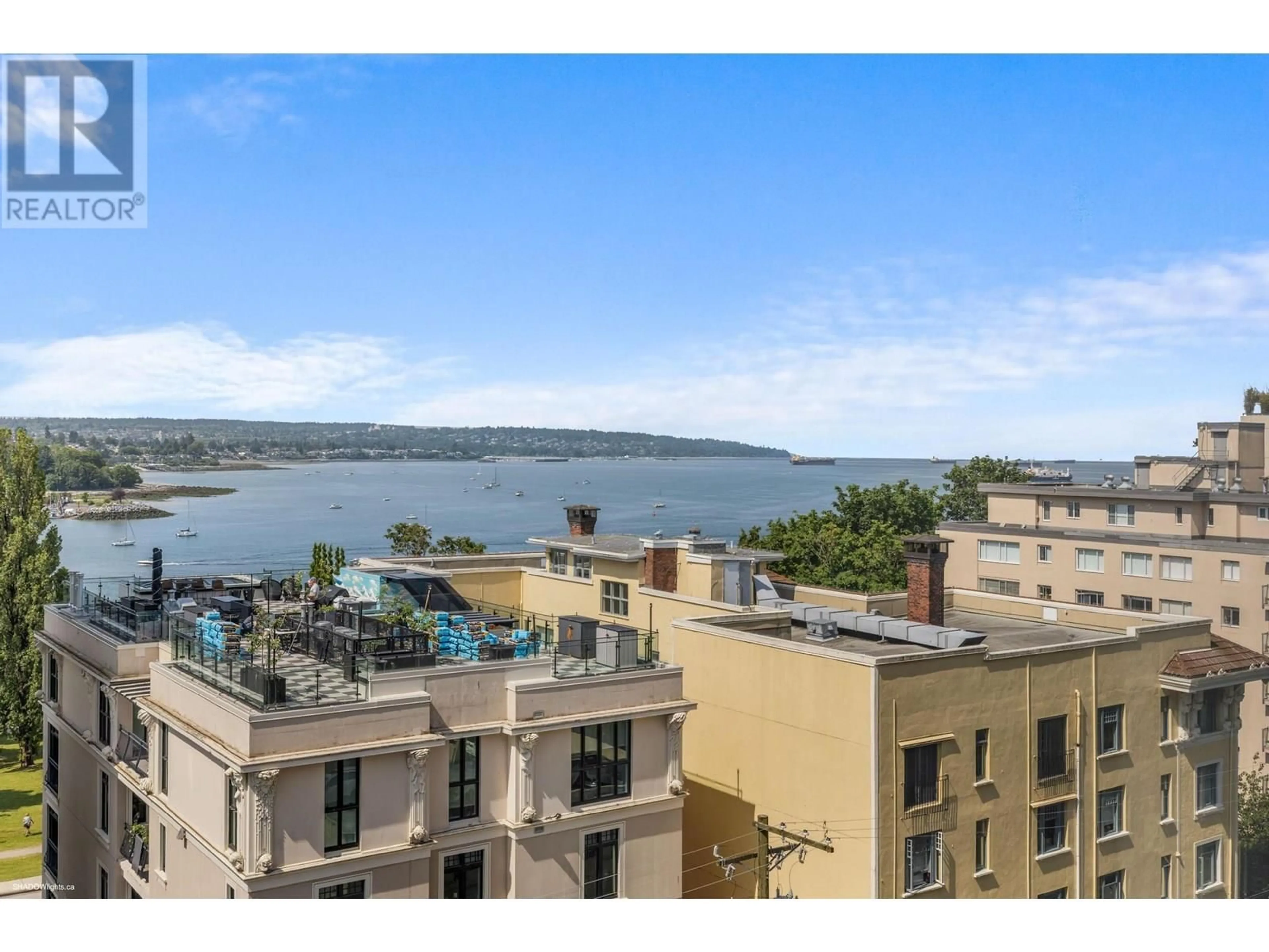 A pic from outside/outdoor area/front of a property/back of a property/a pic from drone, water/lake/river/ocean view for 702 - 1436 HARWOOD STREET, Vancouver British Columbia V6G1X5