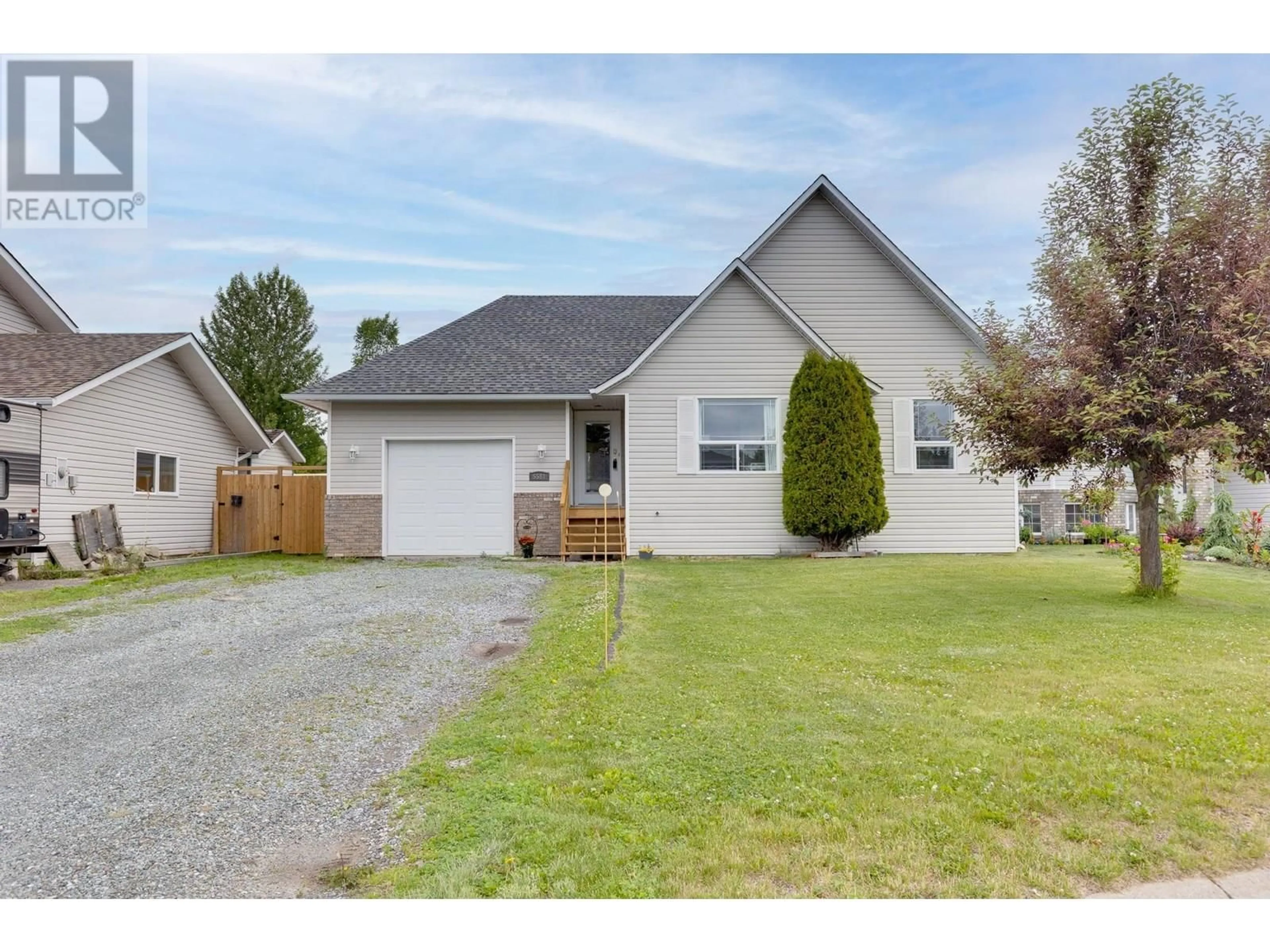 Home with vinyl exterior material, street for 5581 HEYER ROAD, Prince George British Columbia V2N6P7