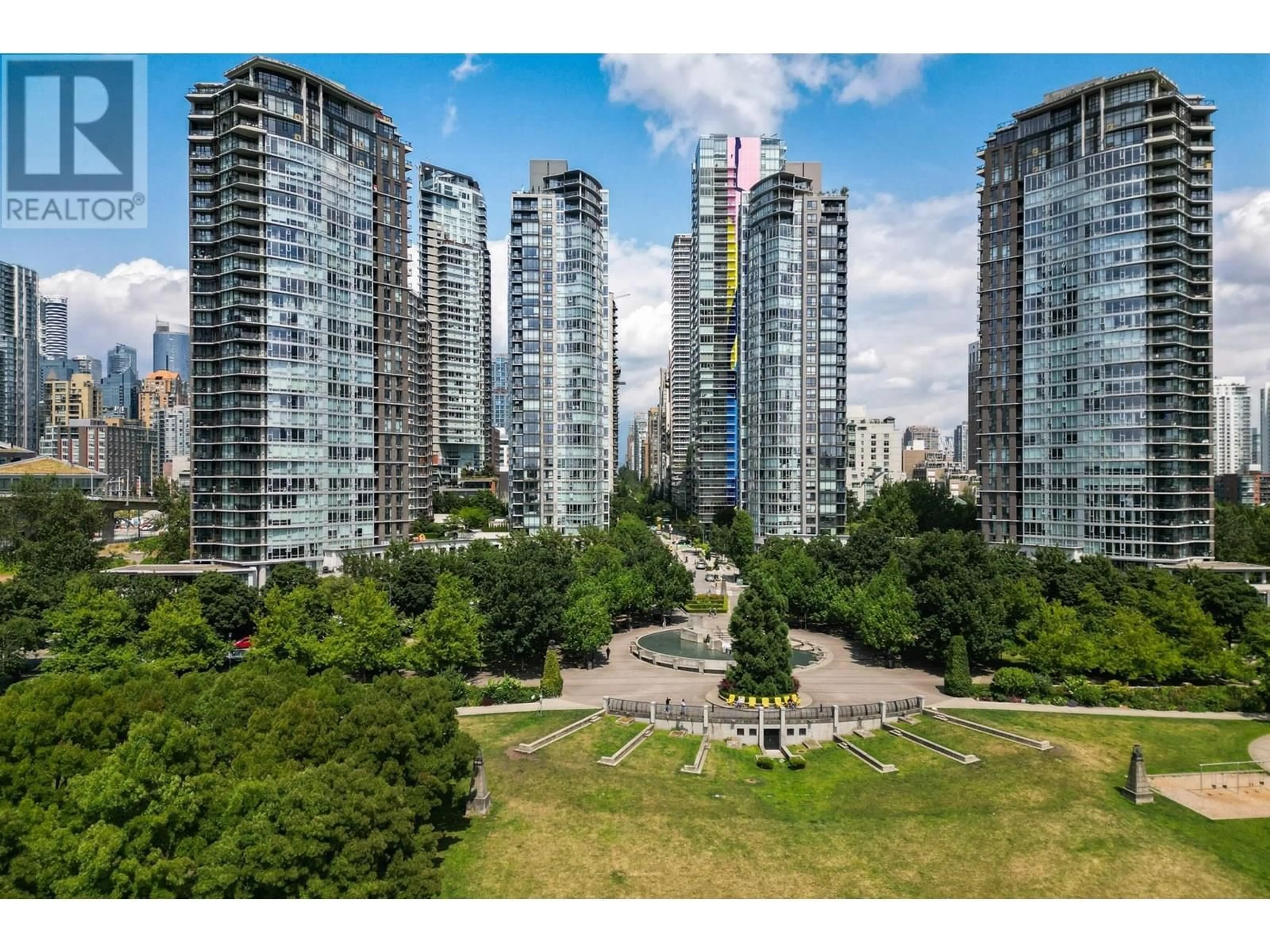 A pic from outside/outdoor area/front of a property/back of a property/a pic from drone, city buildings view from balcony for 1202 - 583 BEACH CRESCENT, Vancouver British Columbia V6Z3E6