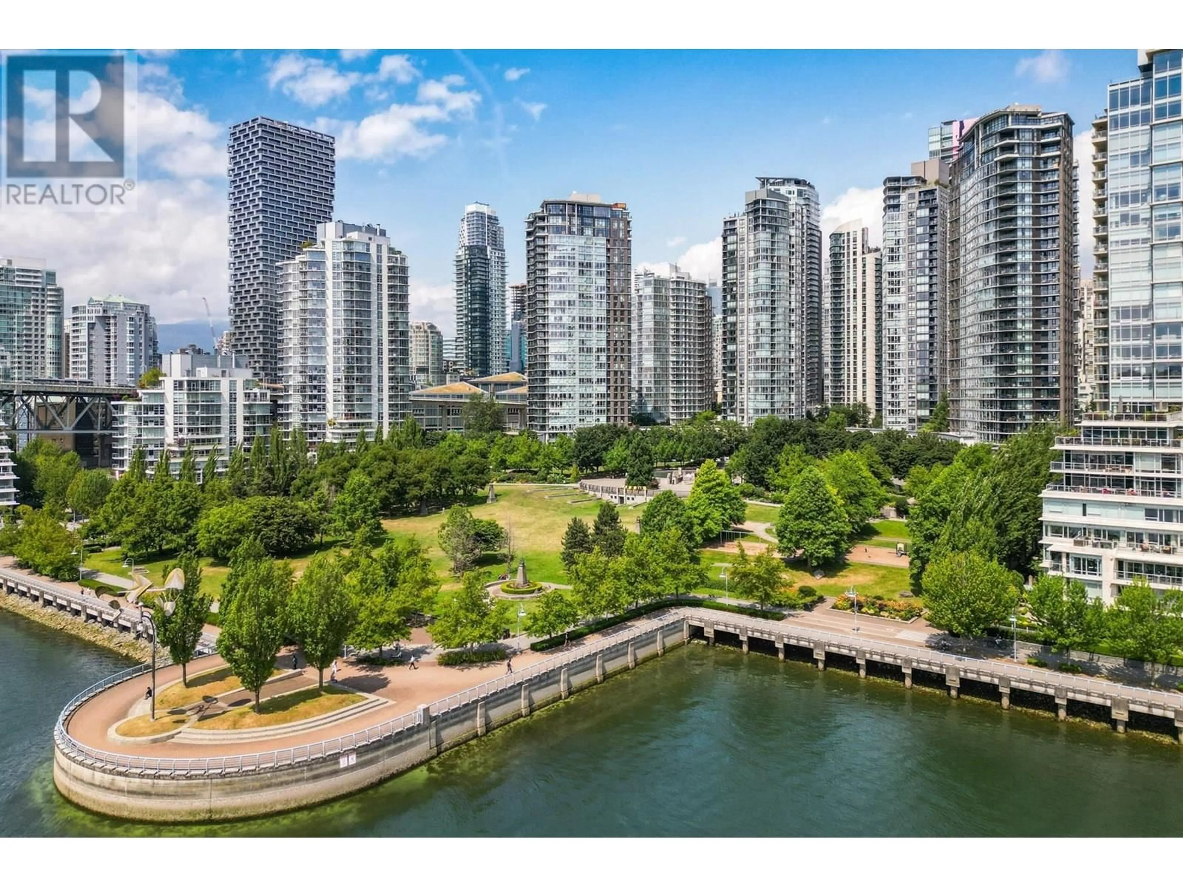A pic from outside/outdoor area/front of a property/back of a property/a pic from drone, city buildings view from balcony for 1202 - 583 BEACH CRESCENT, Vancouver British Columbia V6Z3E6