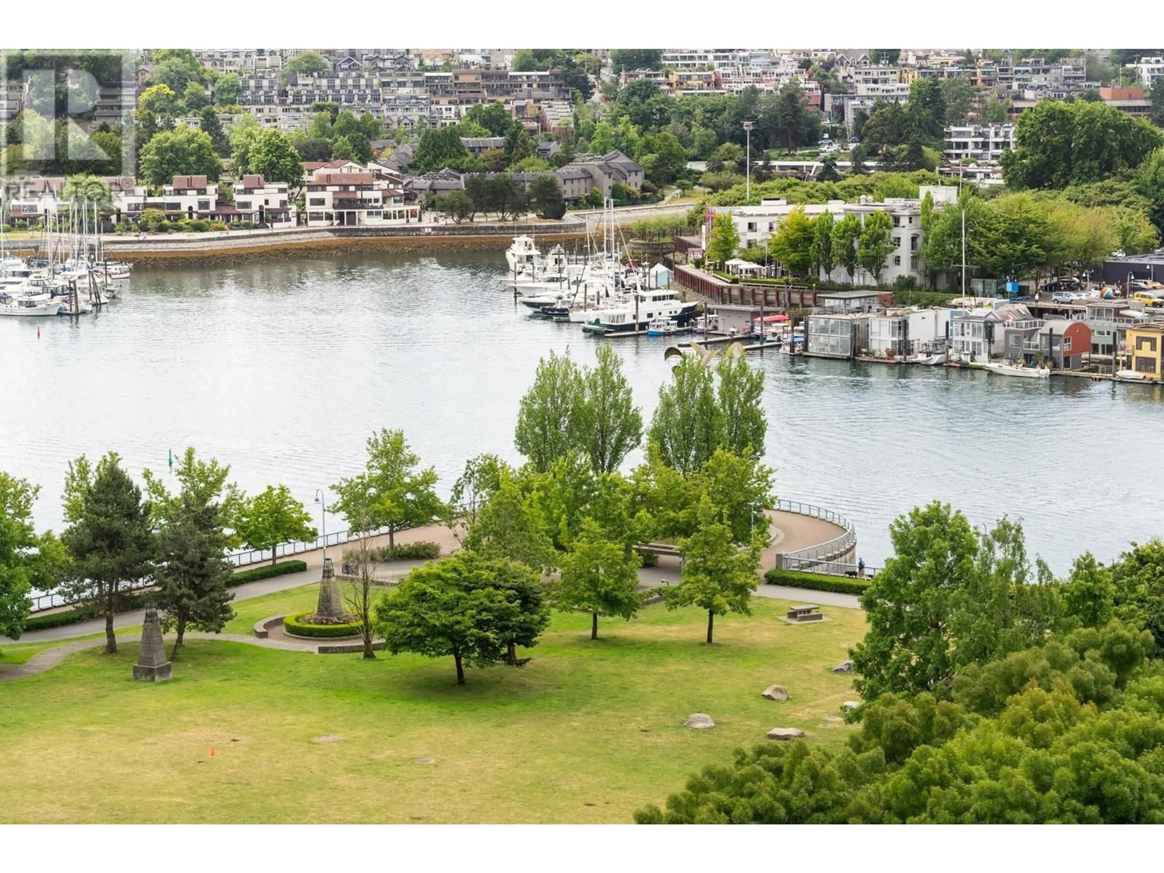 A pic from outside/outdoor area/front of a property/back of a property/a pic from drone, water/lake/river/ocean view for 1202 - 583 BEACH CRESCENT, Vancouver British Columbia V6Z3E6
