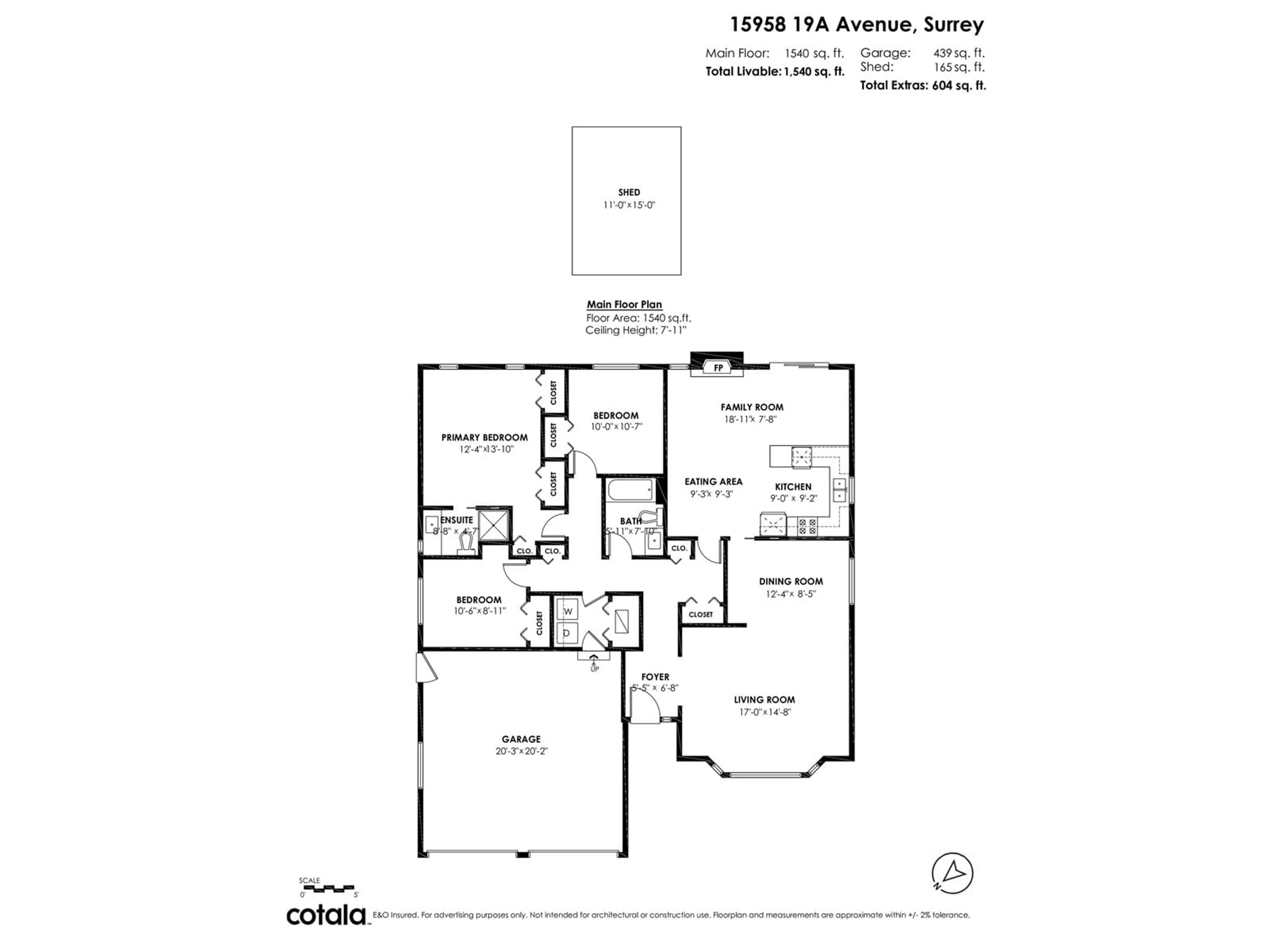 Floor plan for 15958 19A, Surrey British Columbia V4A8G9