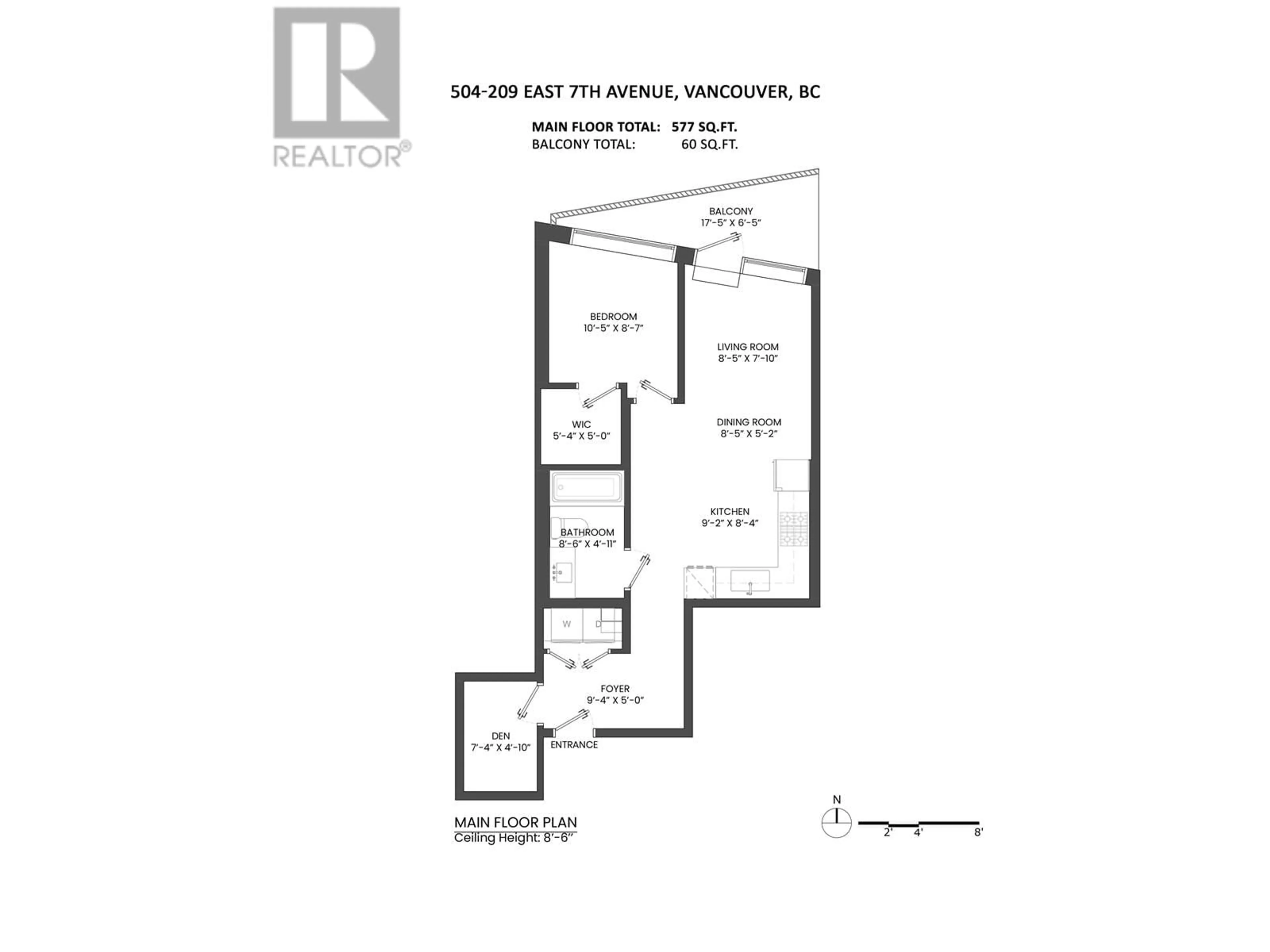 Floor plan for 504 - 209 7TH AVENUE, Vancouver British Columbia V5T0H3