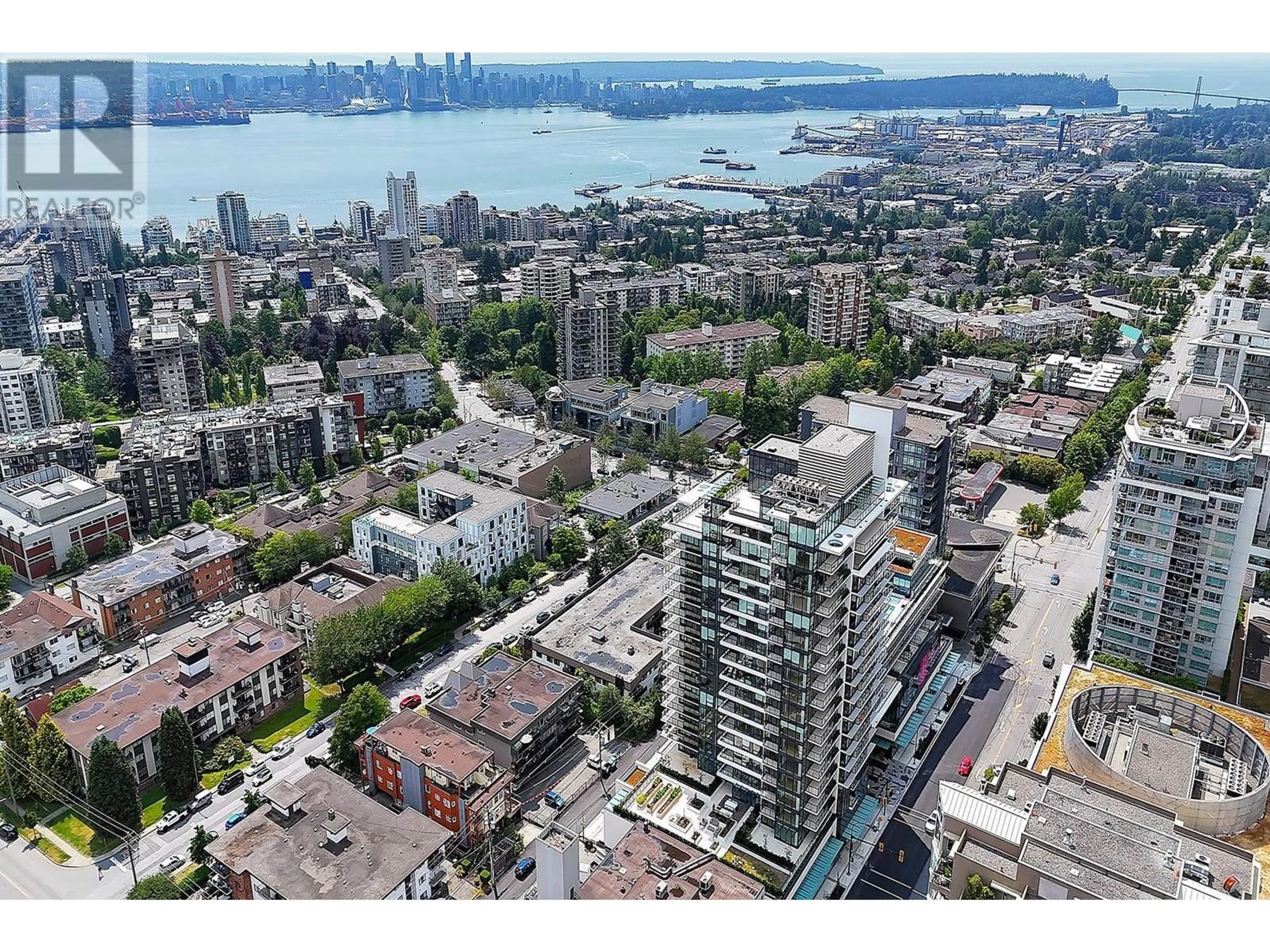 A pic from outside/outdoor area/front of a property/back of a property/a pic from drone, city buildings view from balcony for 615 - 135 E 13TH STREET, North Vancouver British Columbia V7L0J8