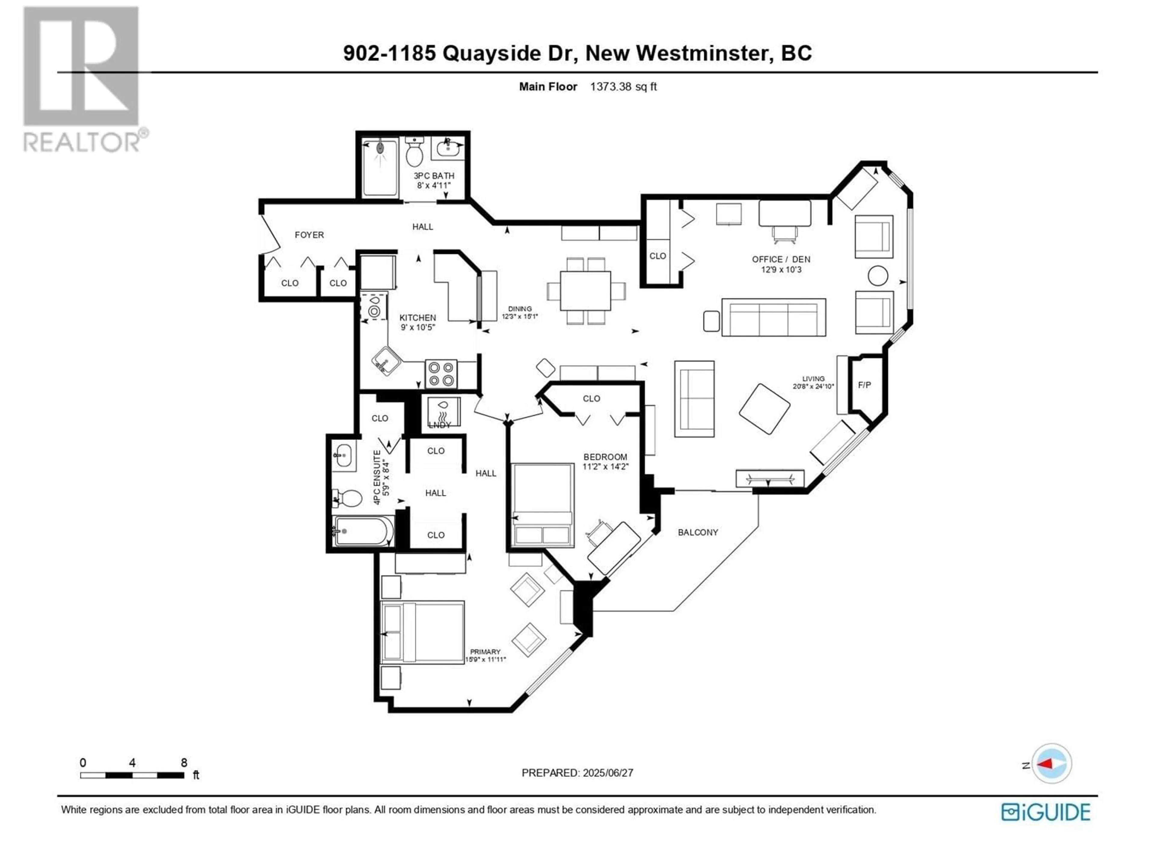 Floor plan for 902 - 1185 QUAYSIDE DRIVE, New Westminster British Columbia V3M6T8
