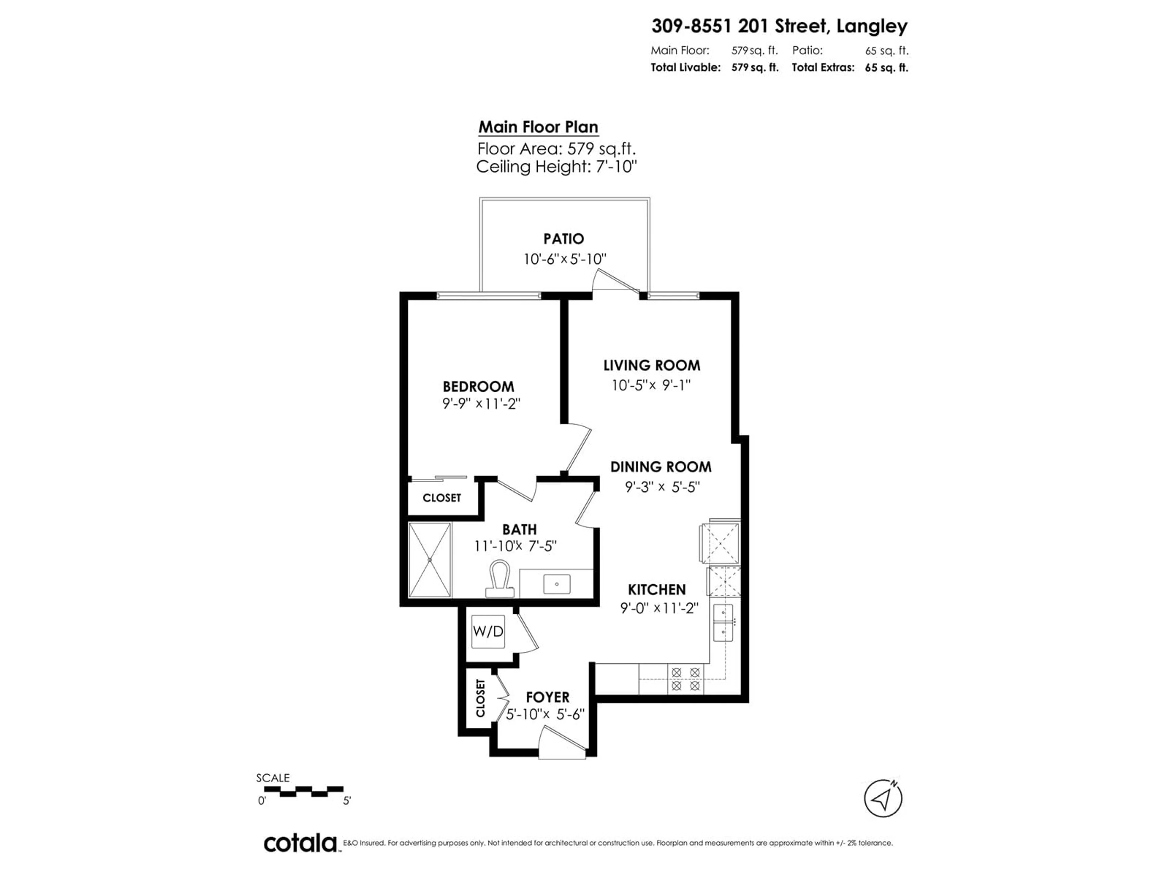 Floor plan for 309 - 8551 201, Langley British Columbia V2Y3Y5