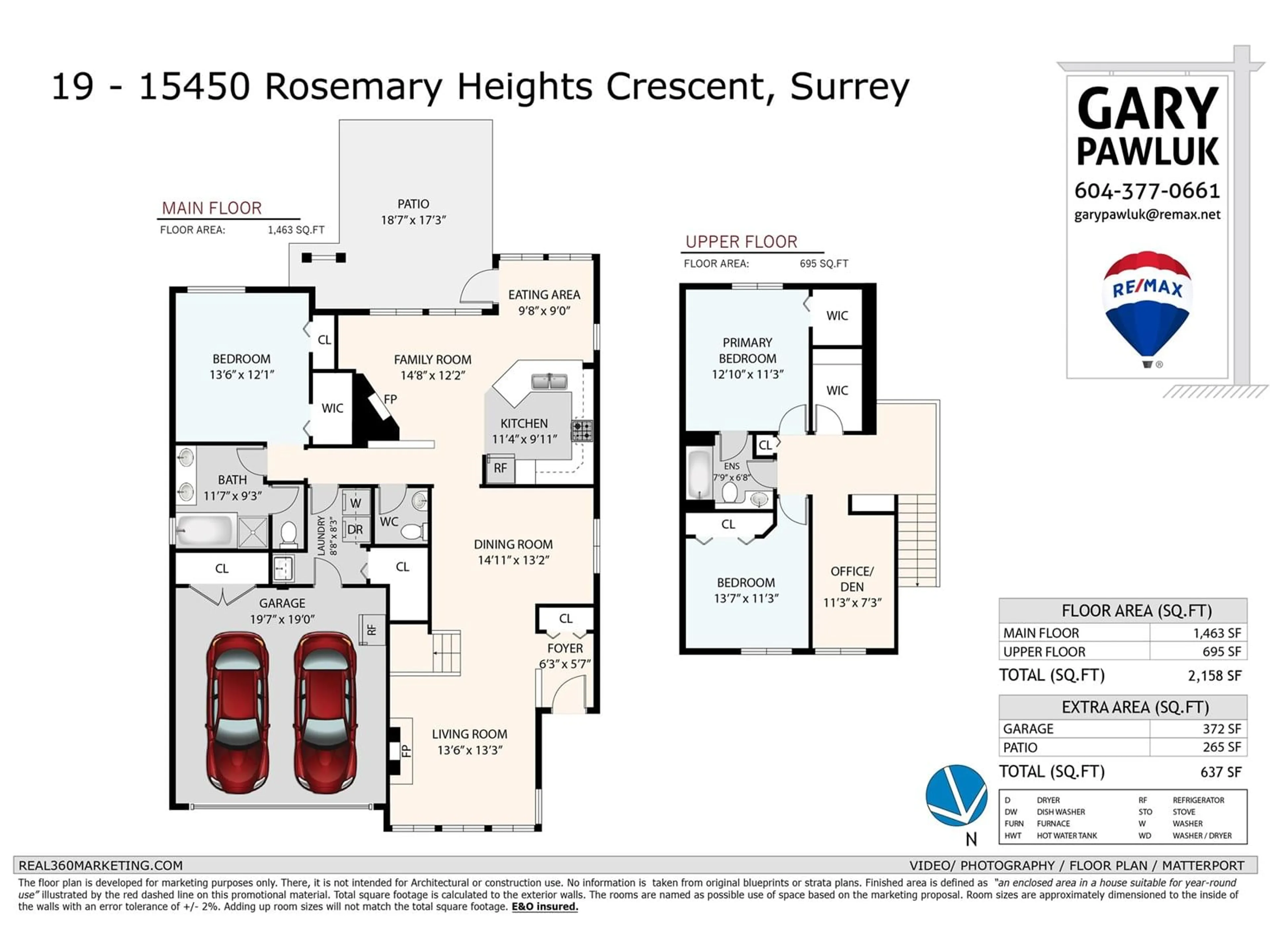 Floor plan for 19 - 15450 ROSEMARY HEIGHTS, Surrey British Columbia V3Z0K1