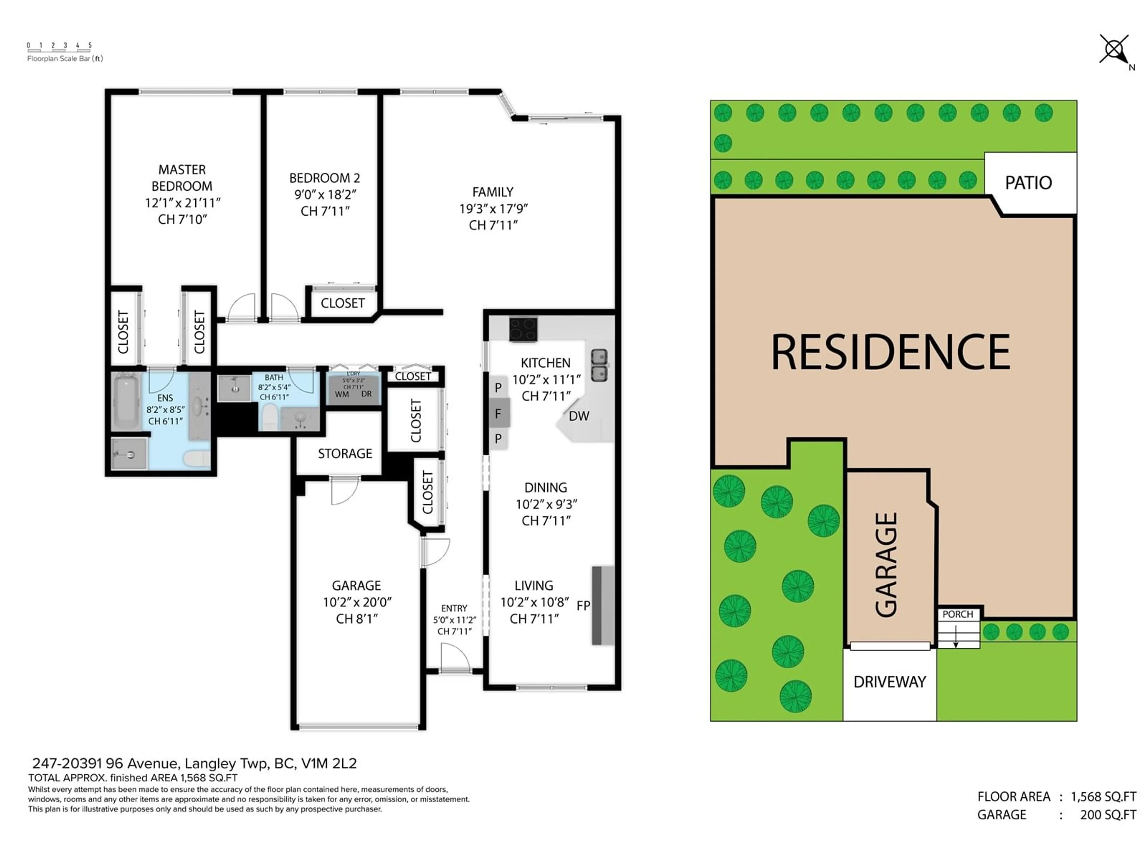 Floor plan for 247 - 20391 96, Langley British Columbia V1M2L2