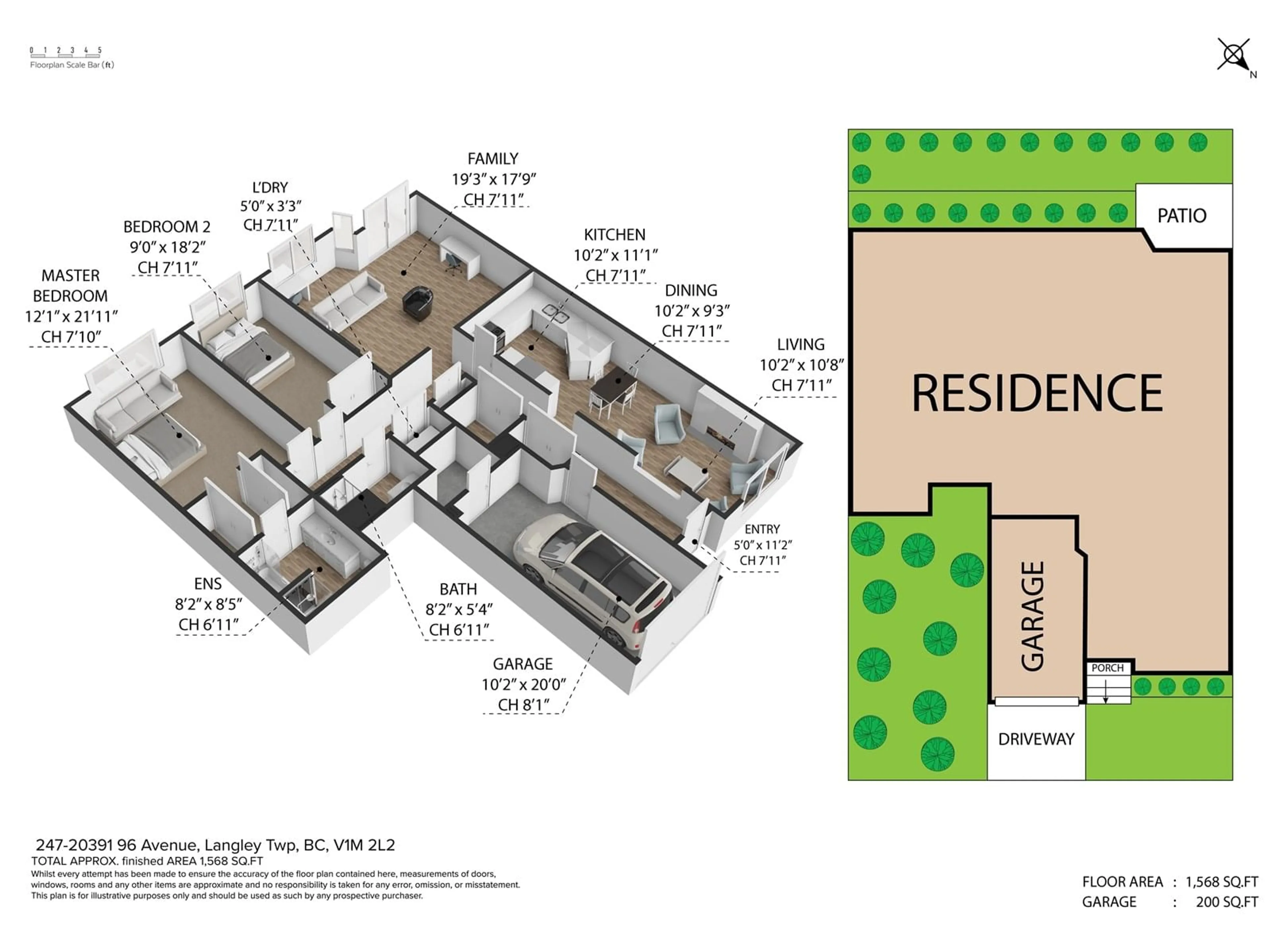 Floor plan for 247 - 20391 96, Langley British Columbia V1M2L2