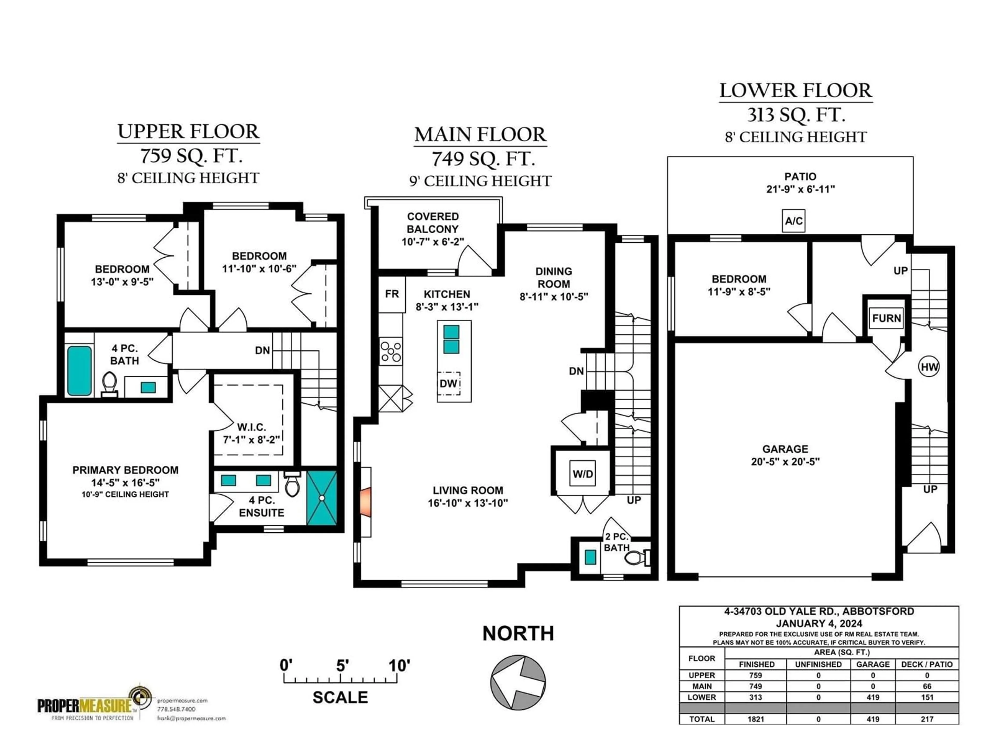 Floor plan for 4 - 34703 OLD YALE, Abbotsford British Columbia V3G1C2