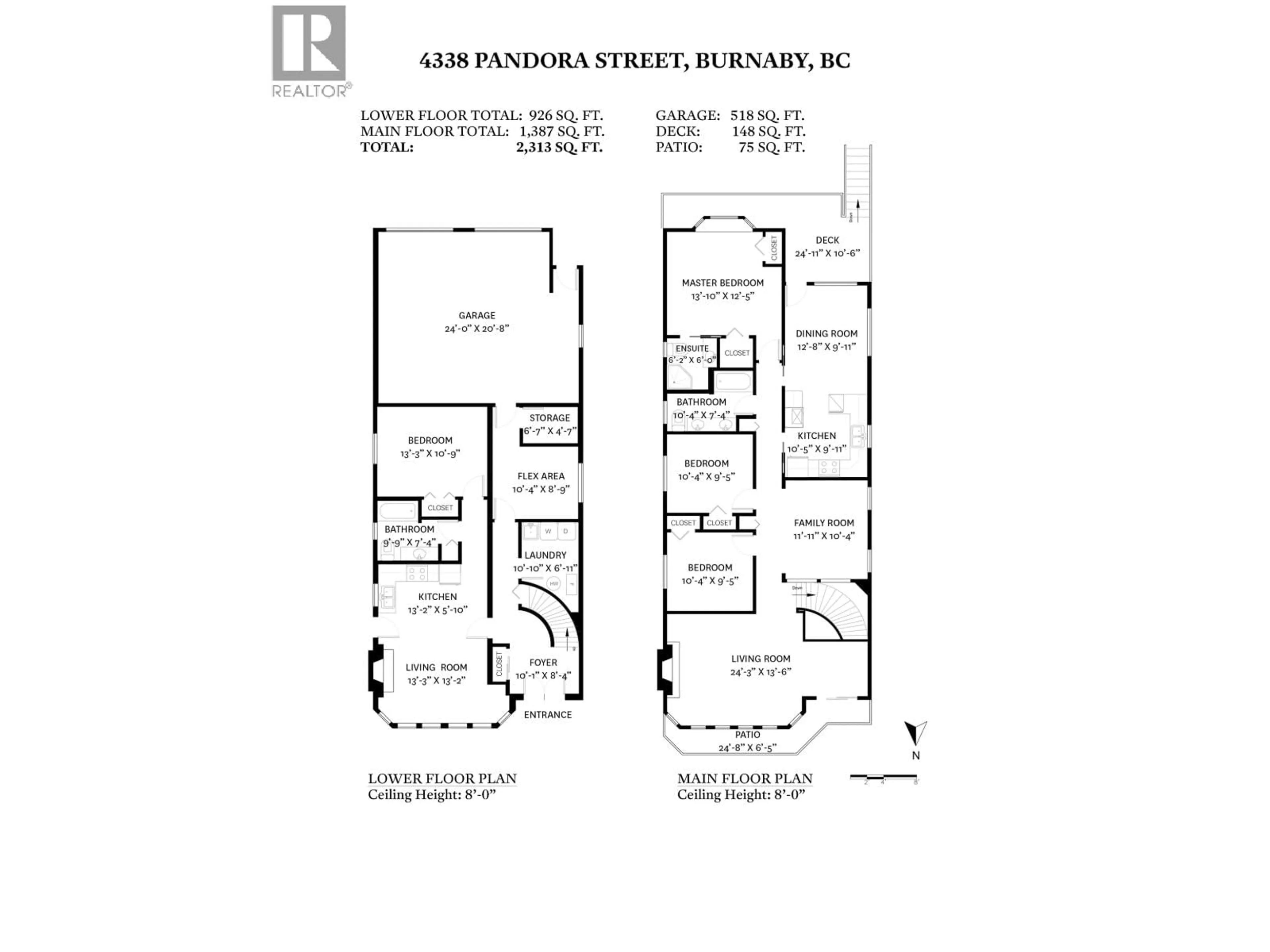 Floor plan for 4338 PANDORA STREET, Burnaby British Columbia V5C2B7