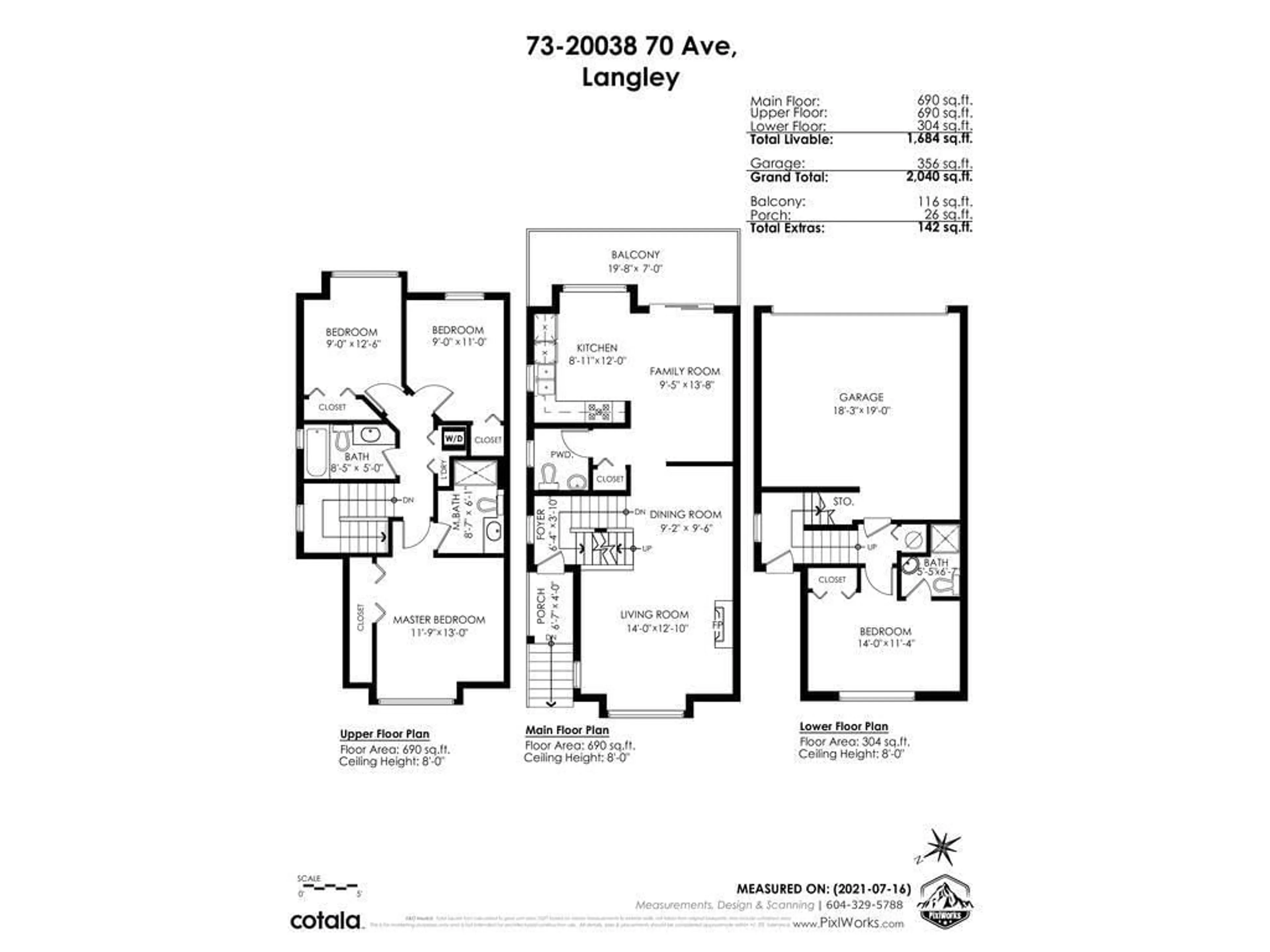 Floor plan for 73 - 20038 70, Langley British Columbia V2Y0B4