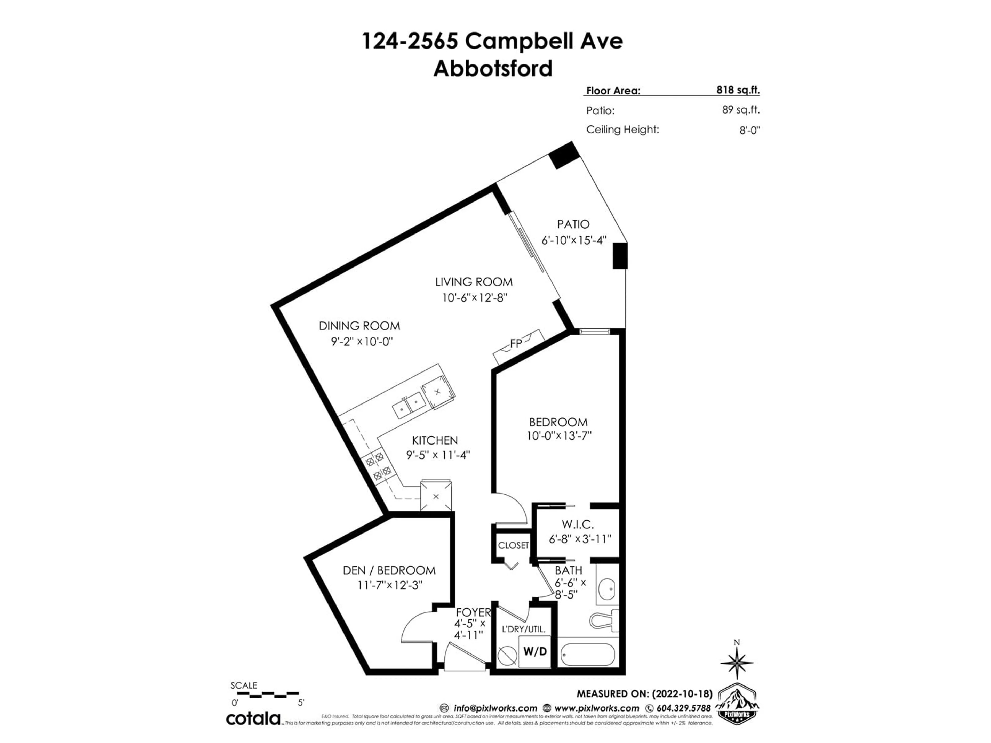 Floor plan for 124 - 2565 CAMPBELL, Abbotsford British Columbia V2S0E3