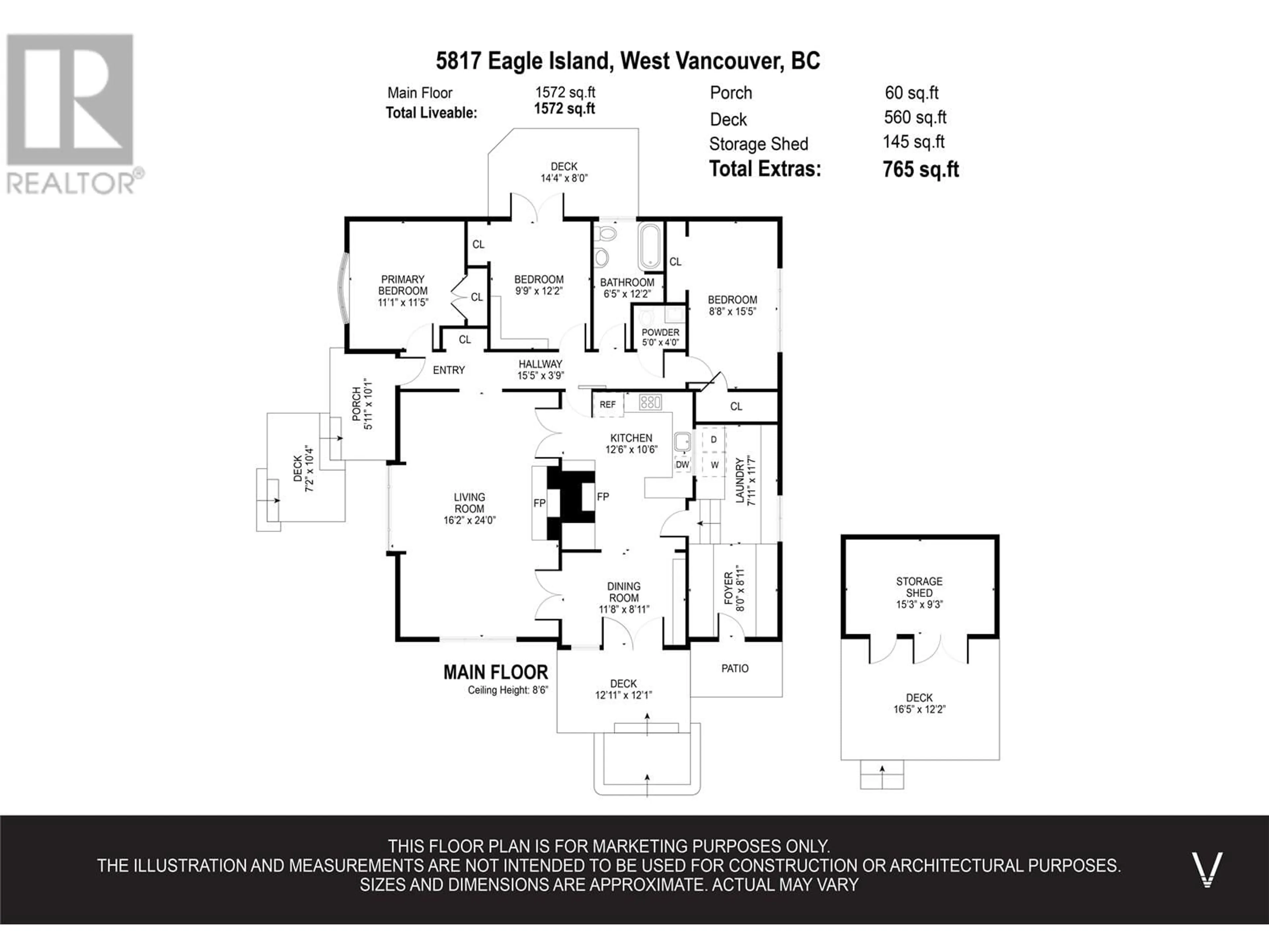 Floor plan for 5817 EAGLE ISLAND, West Vancouver British Columbia V7W1V6