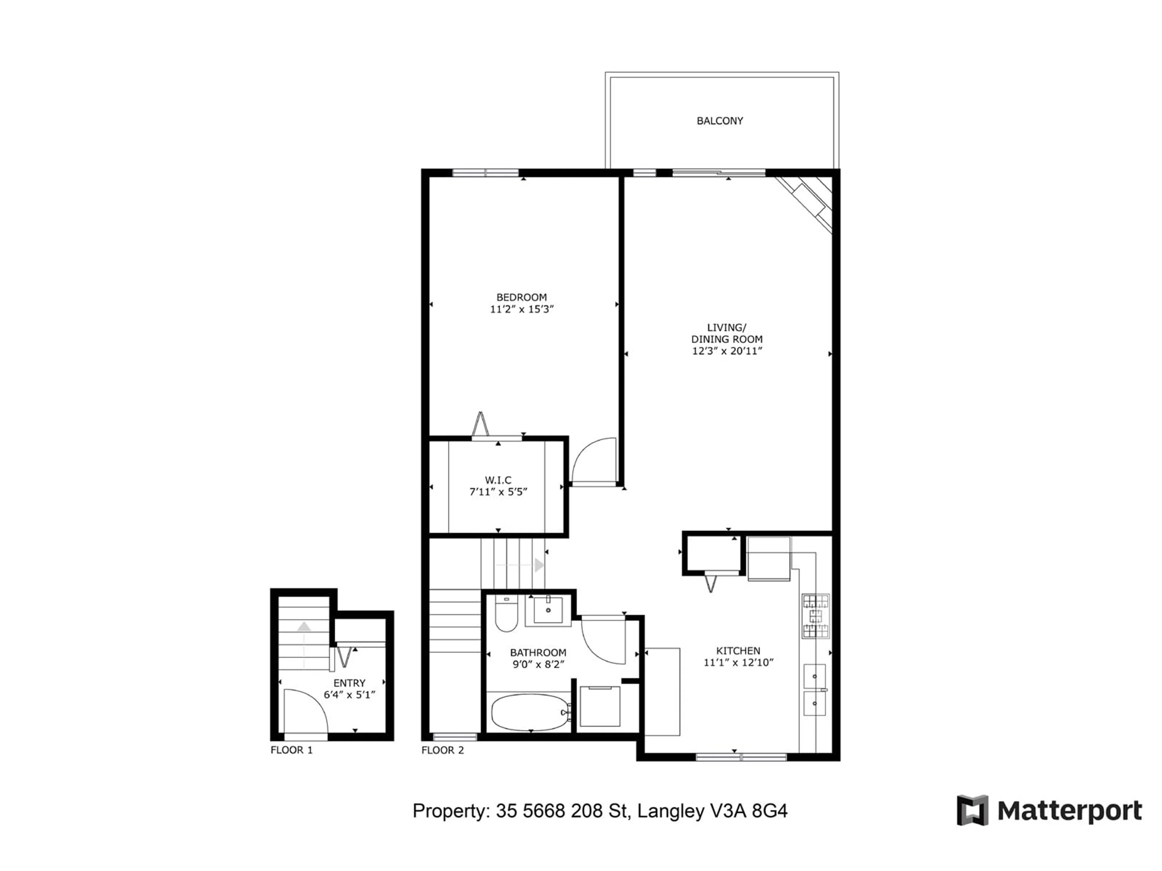 Floor plan for 35 - 5668 208, Langley British Columbia V3A8G4