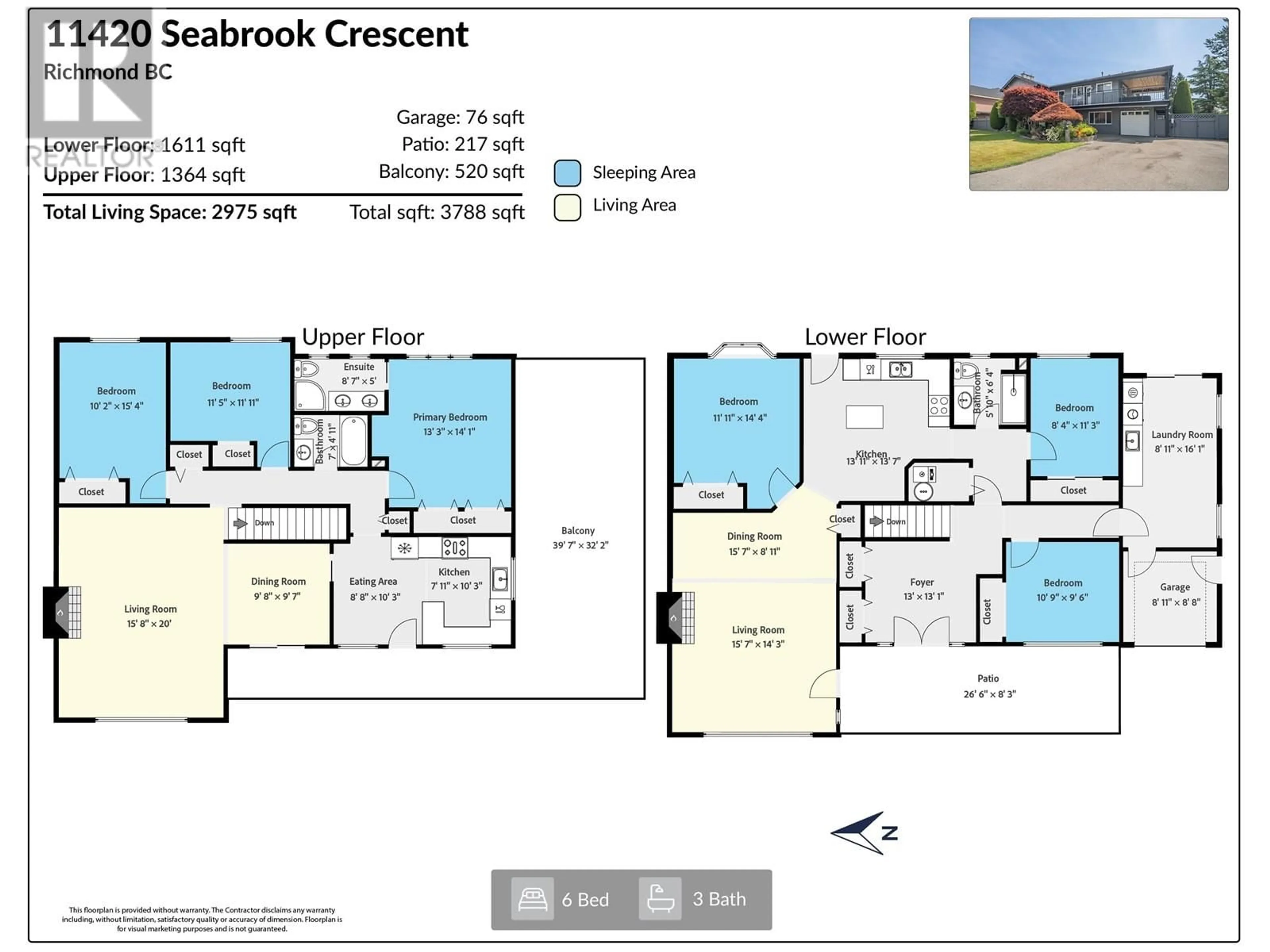 Floor plan for 11420 SEABROOK CRESCENT, Richmond British Columbia V7A3H3