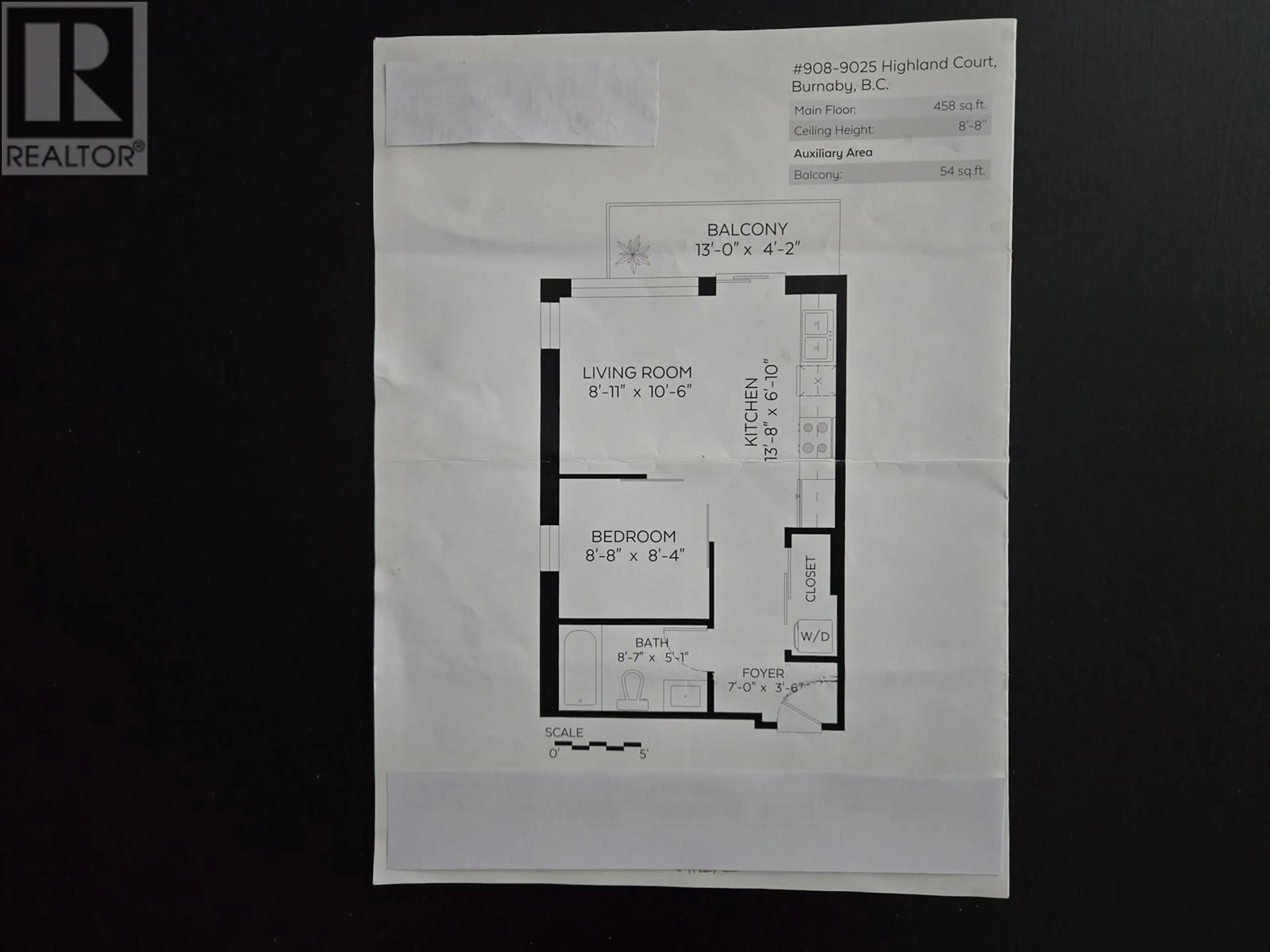 Floor plan for 908 - 9025 HIGHLAND COURT, Burnaby British Columbia V5A0A8