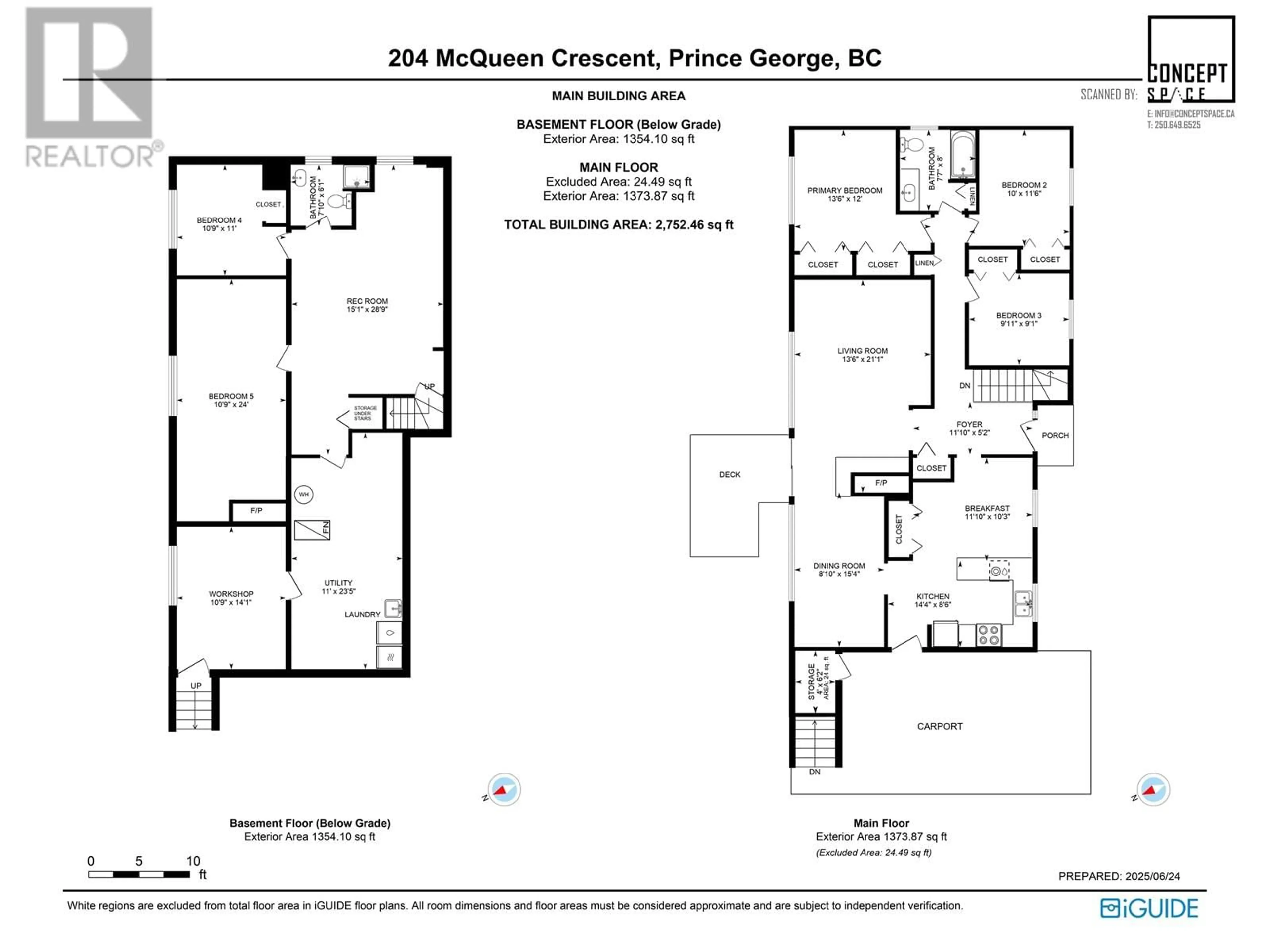 Floor plan for 204 MCQUEEN CRESCENT, Prince George British Columbia V2M4R9