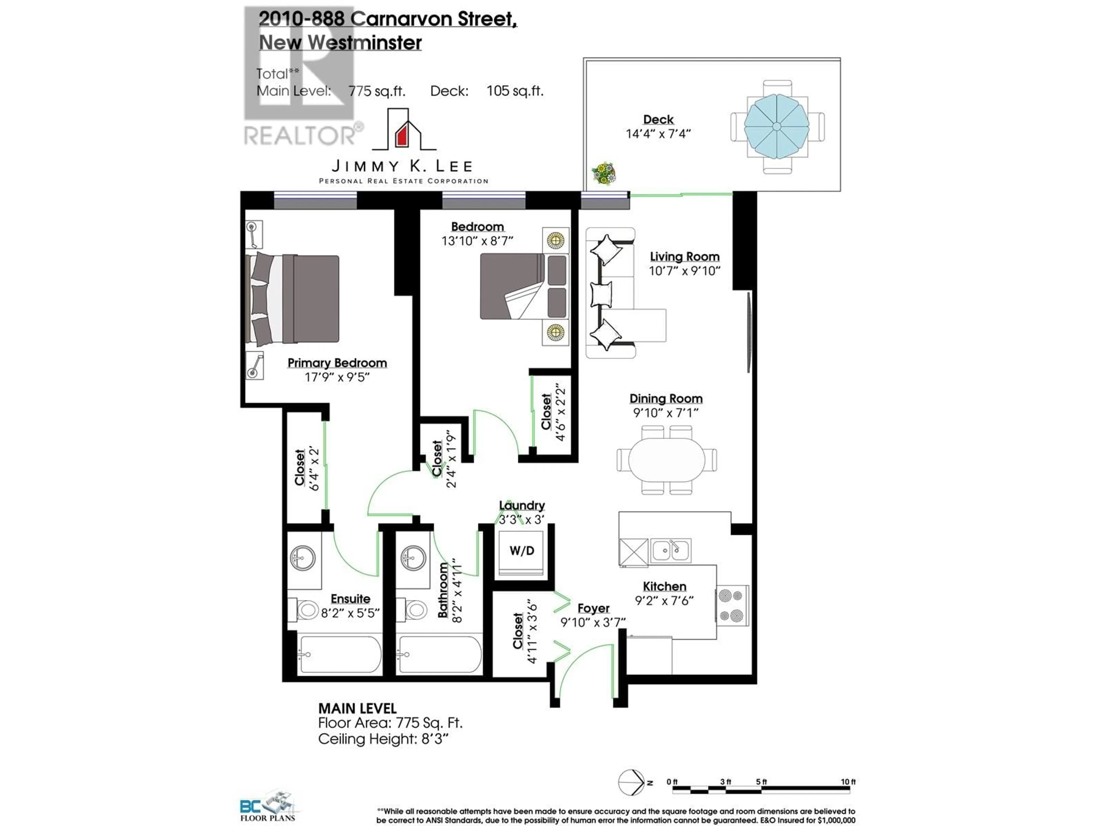 Floor plan for 2010 - 888 CARNARVON STREET, New Westminster British Columbia V3M0C6