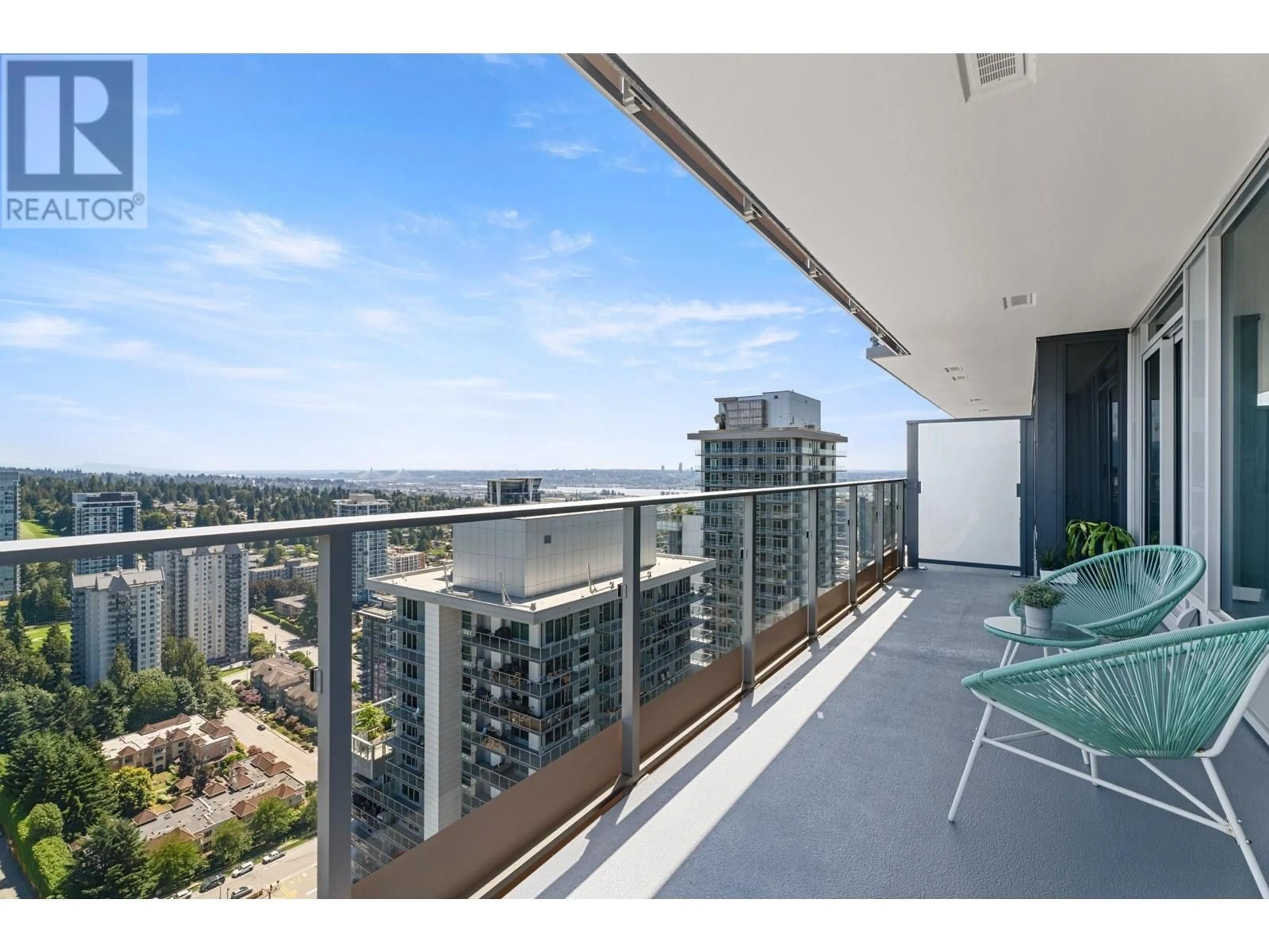 Balcony in the apartment, city buildings view from balcony for 3601 - 3809 EVERGREEN PLACE, Burnaby British Columbia V3J0M1