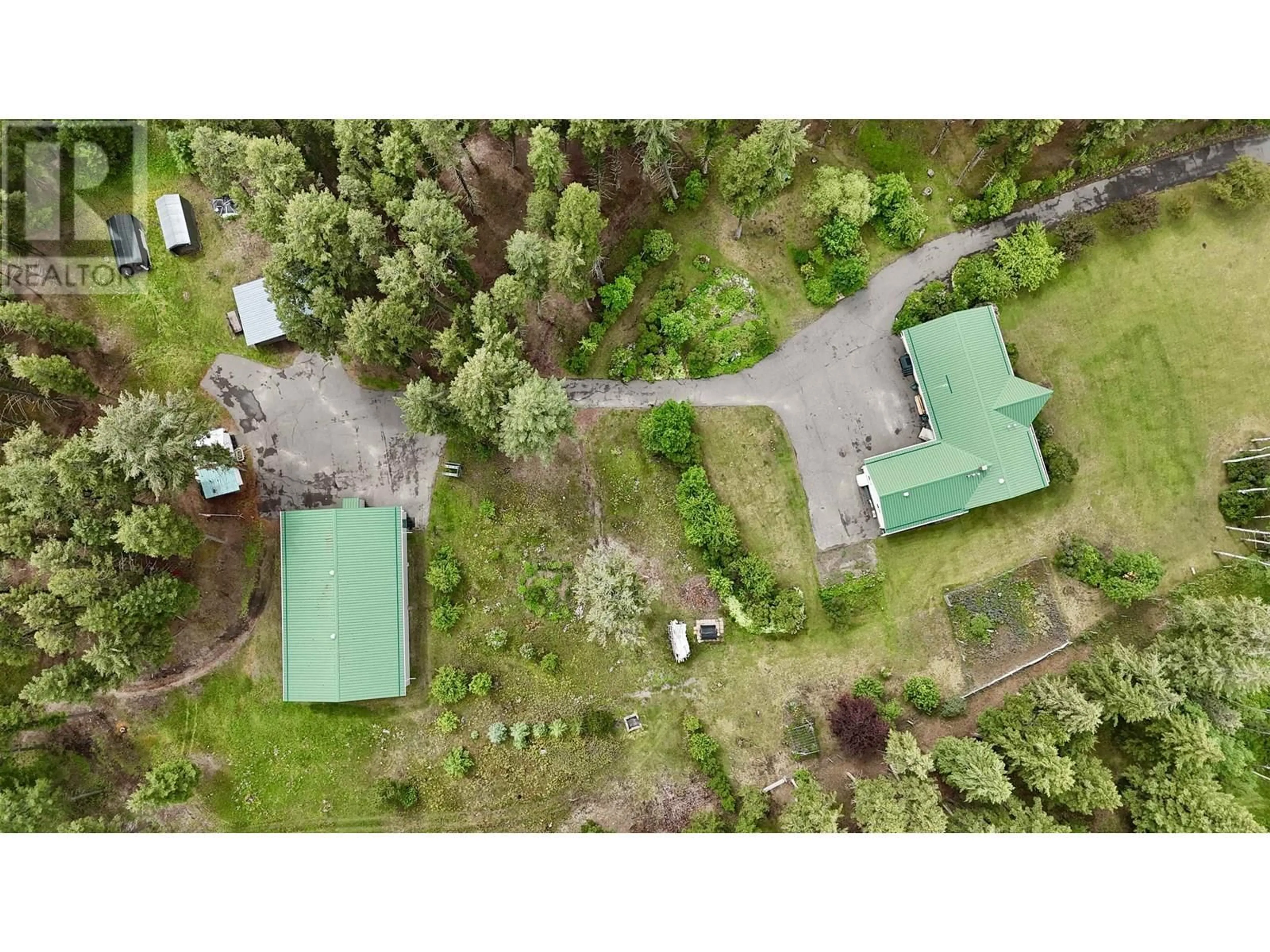 A pic from outside/outdoor area/front of a property/back of a property/a pic from drone, forest/trees view for 3683 FORBES ROAD, Lac La Hache British Columbia V0K1T0